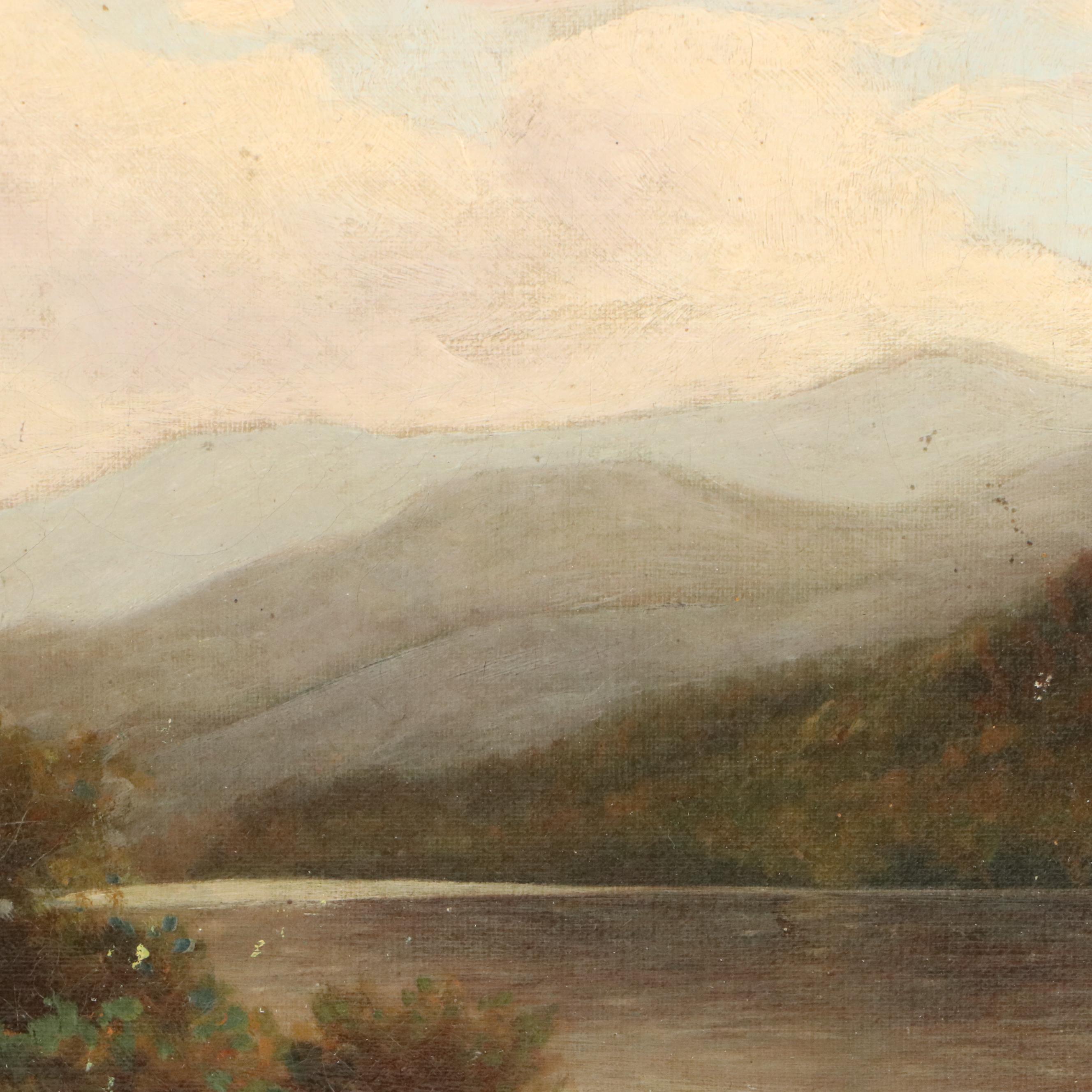 Oil Painting of Bucolic Autumn Landscape, Early to Mid-20th Century