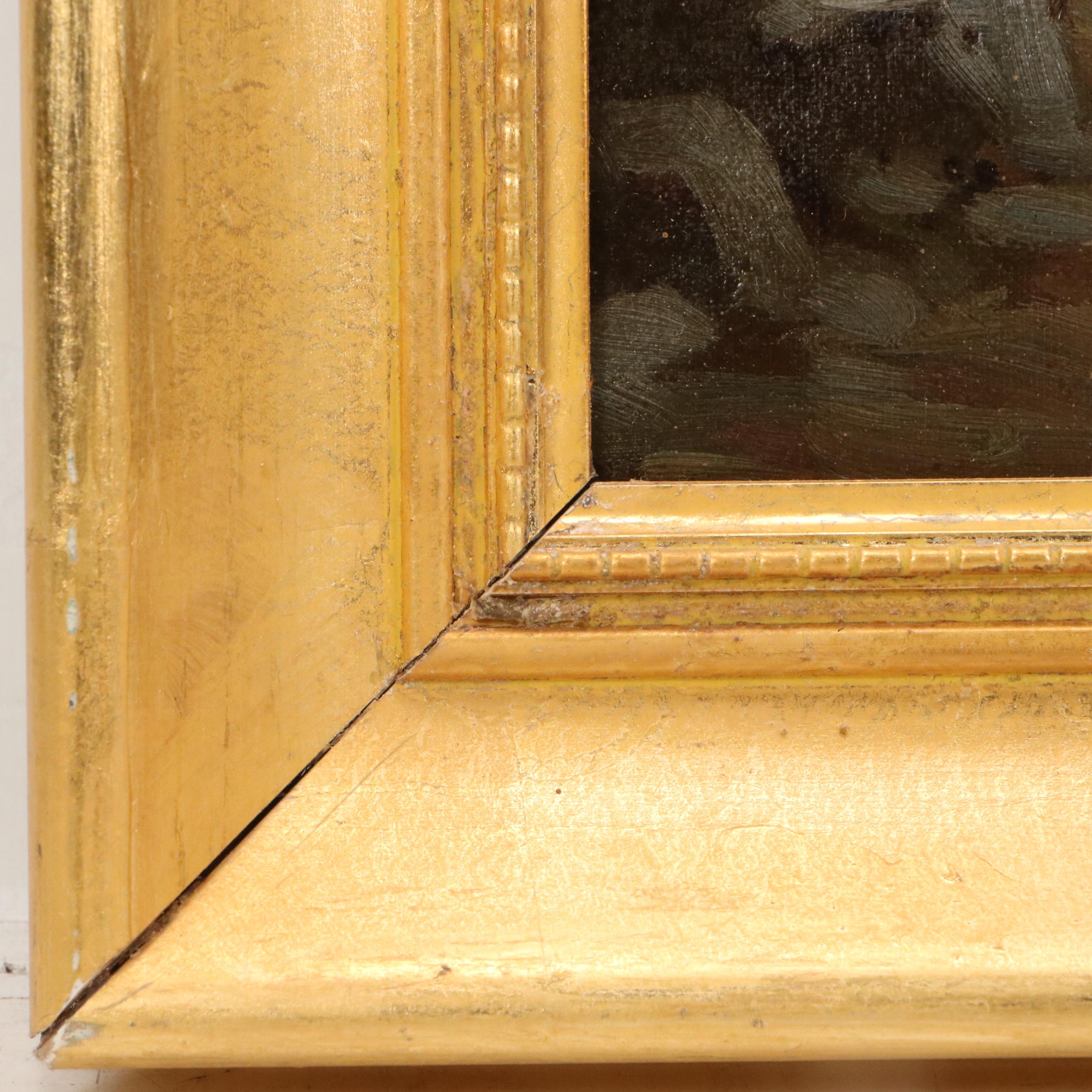 Oil Painting of Bucolic Autumn Landscape, Early to Mid-20th Century