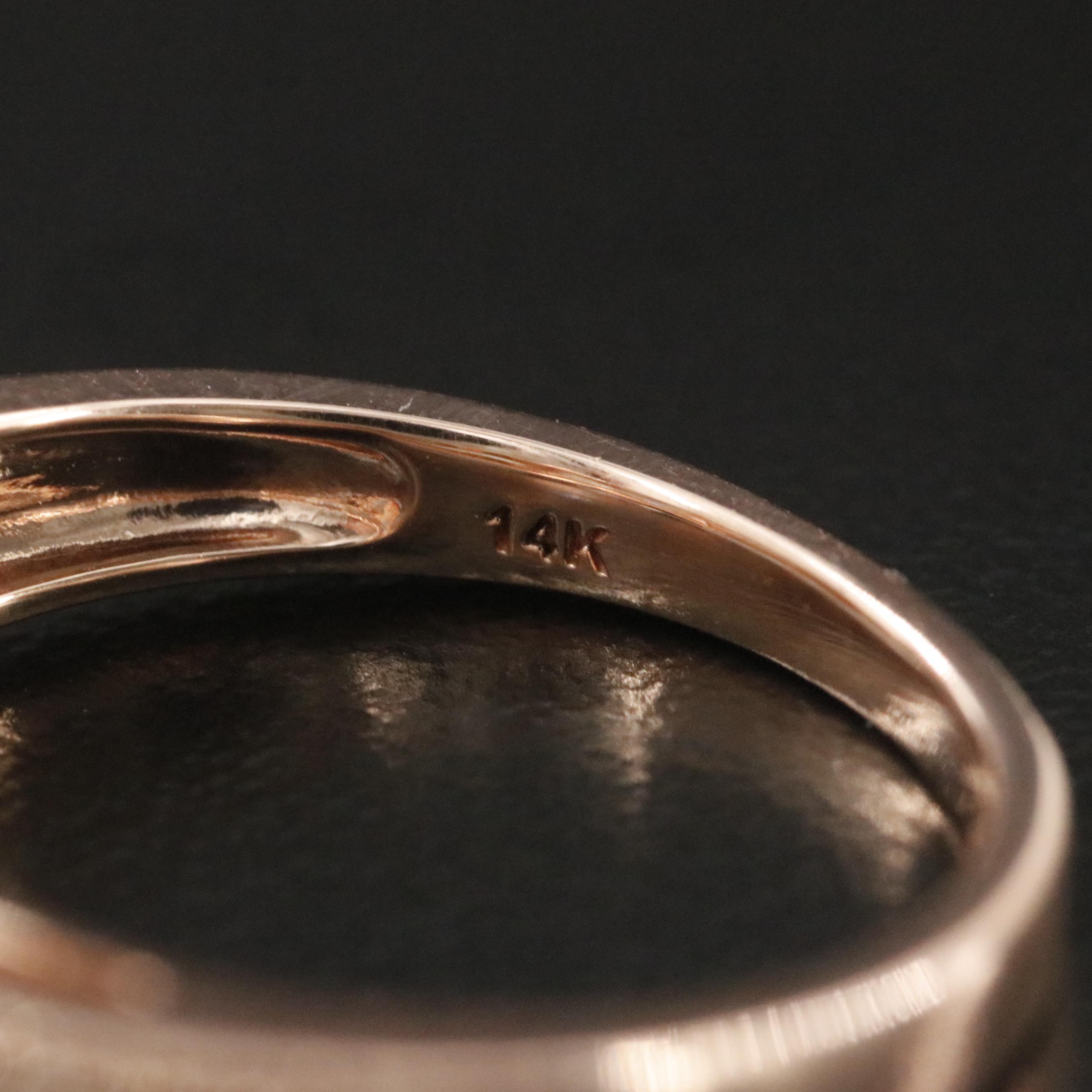 14K Rose Gold Morganite and Diamond Ring