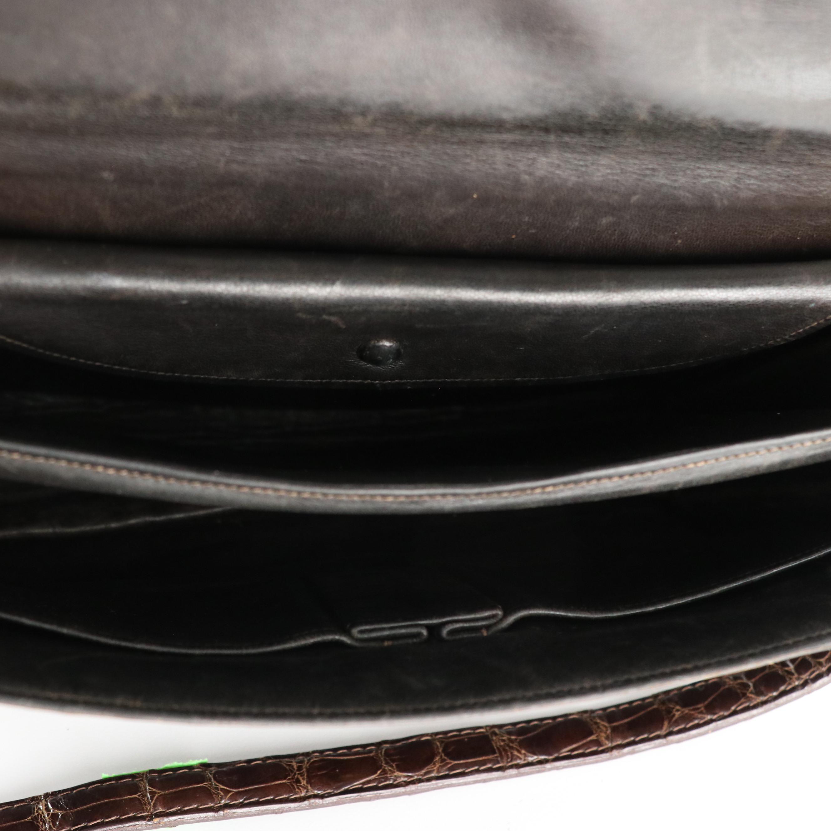 Hermès Palonnier Shoulder Bag in Brown Crocodile Leather, 1960's