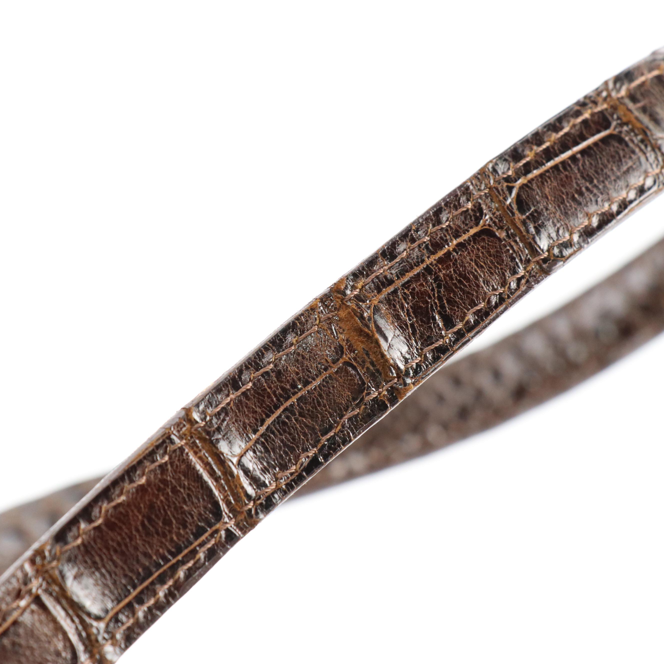 Hermès Palonnier Shoulder Bag in Brown Crocodile Leather, 1960's