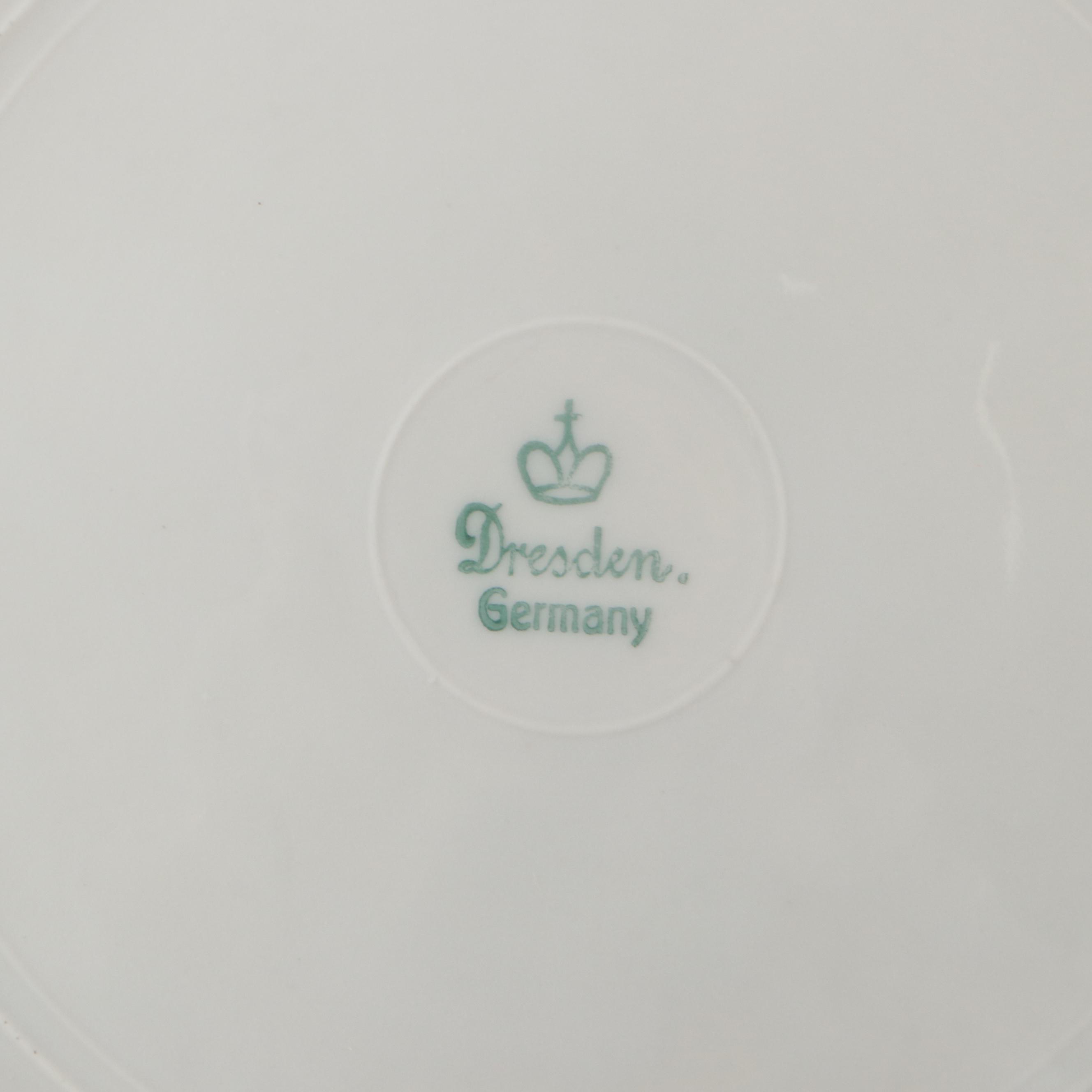 Carl Thieme Potschappel and Other Floral Latticework Dresden Porcelain Plates