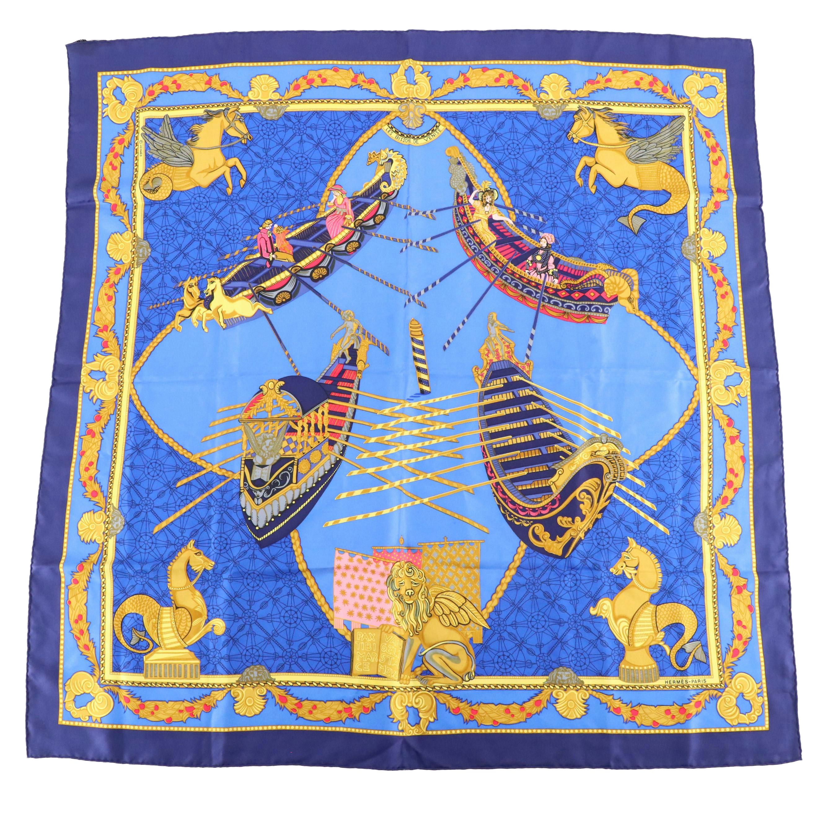 Hermès "Les Bissone de Venise" Silk Twill Scarf 90