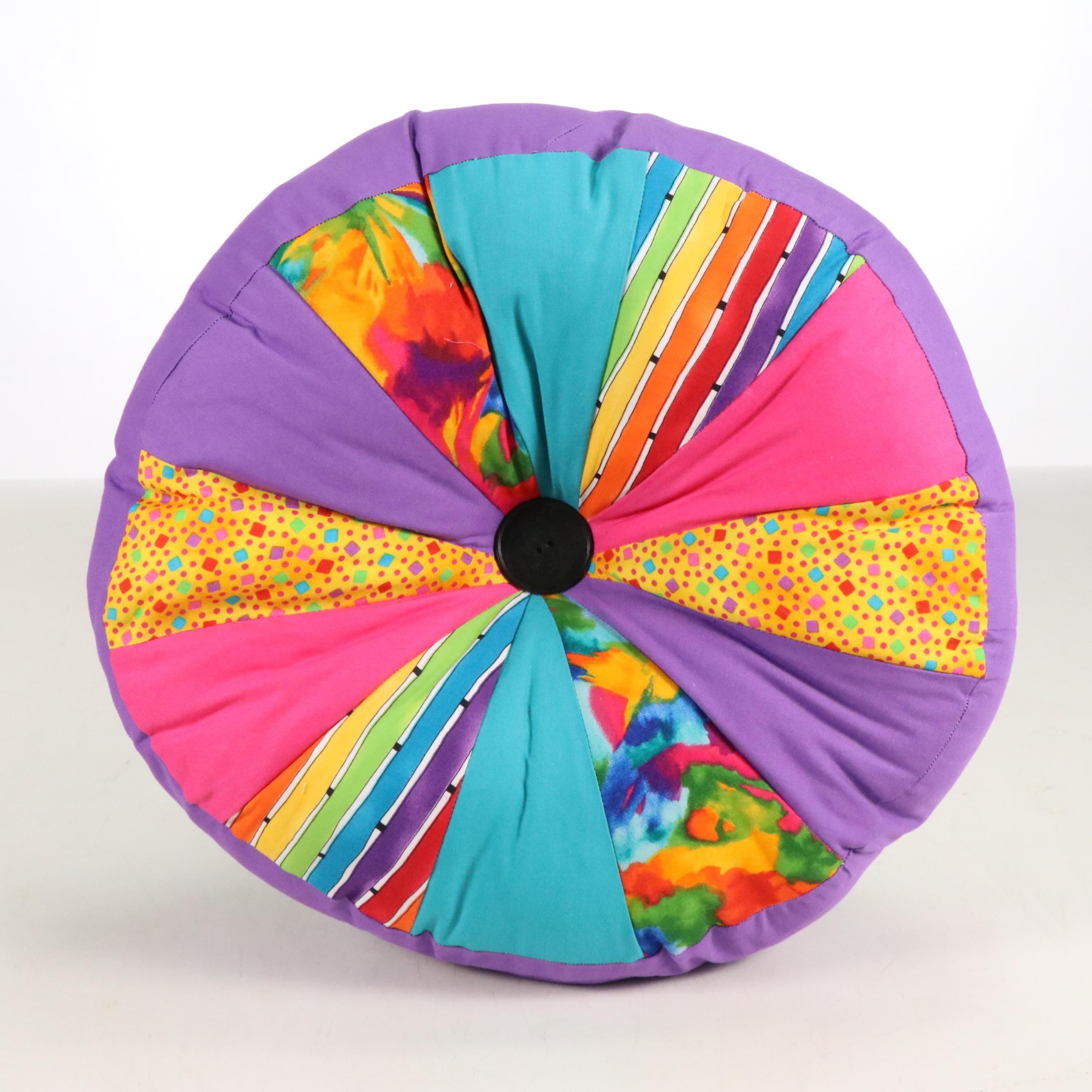 Handmade Colorful Appliqué Accent Pillows and Patchwork Pillow