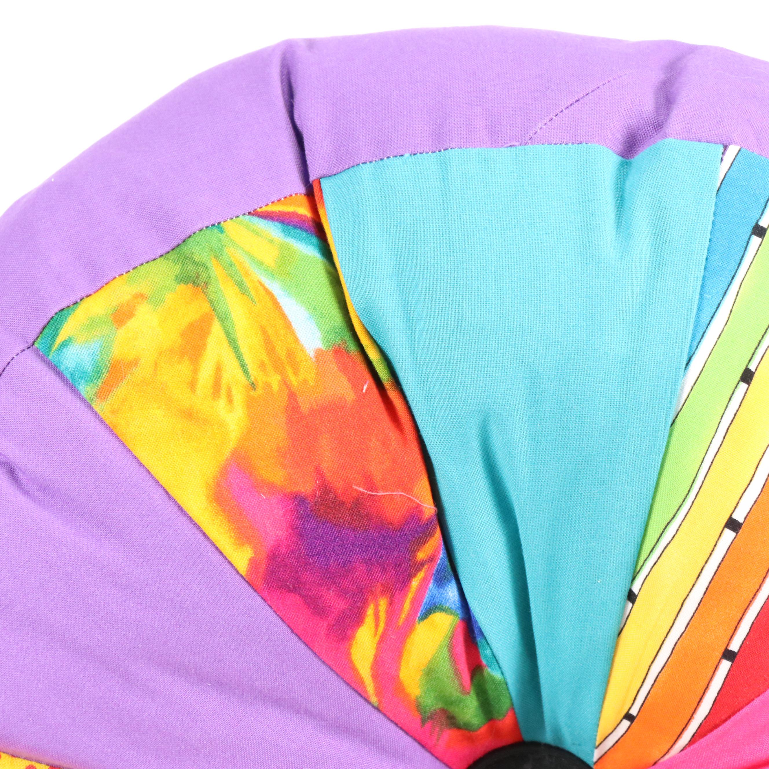 Handmade Colorful Appliqué Accent Pillows and Patchwork Pillow