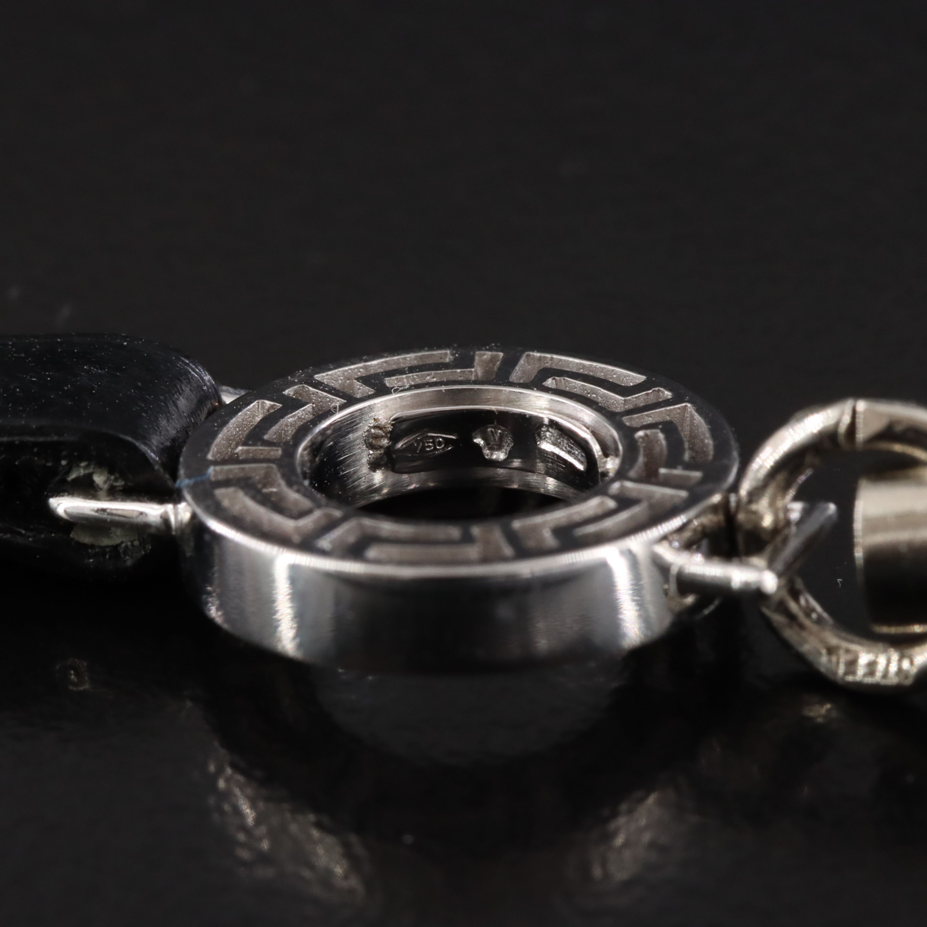 Versace Reptile Leather Phone Wristlet Strap with 18K Accents