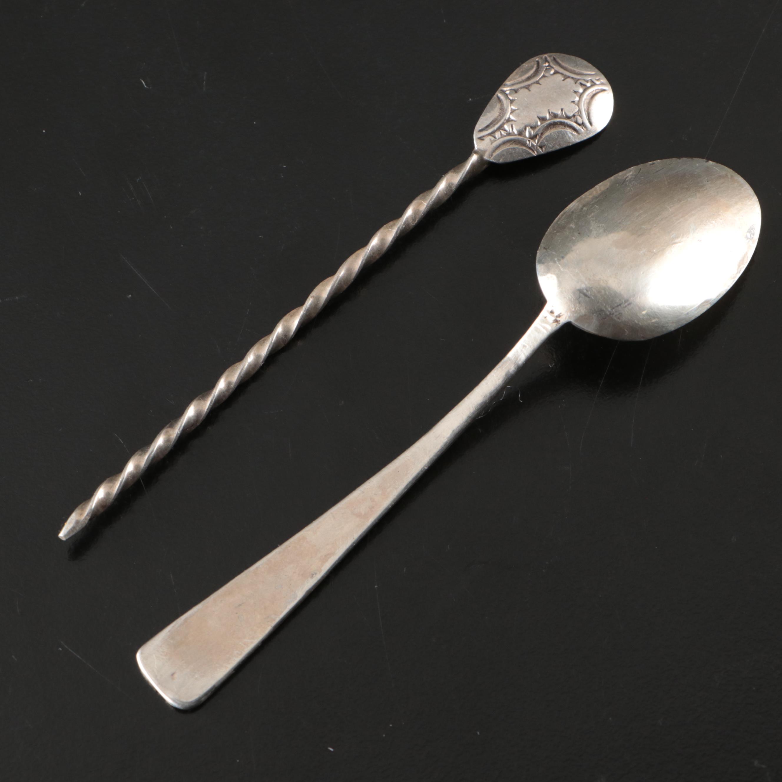 Southwest Style Sterling and Turquoise Diminutive Spoons