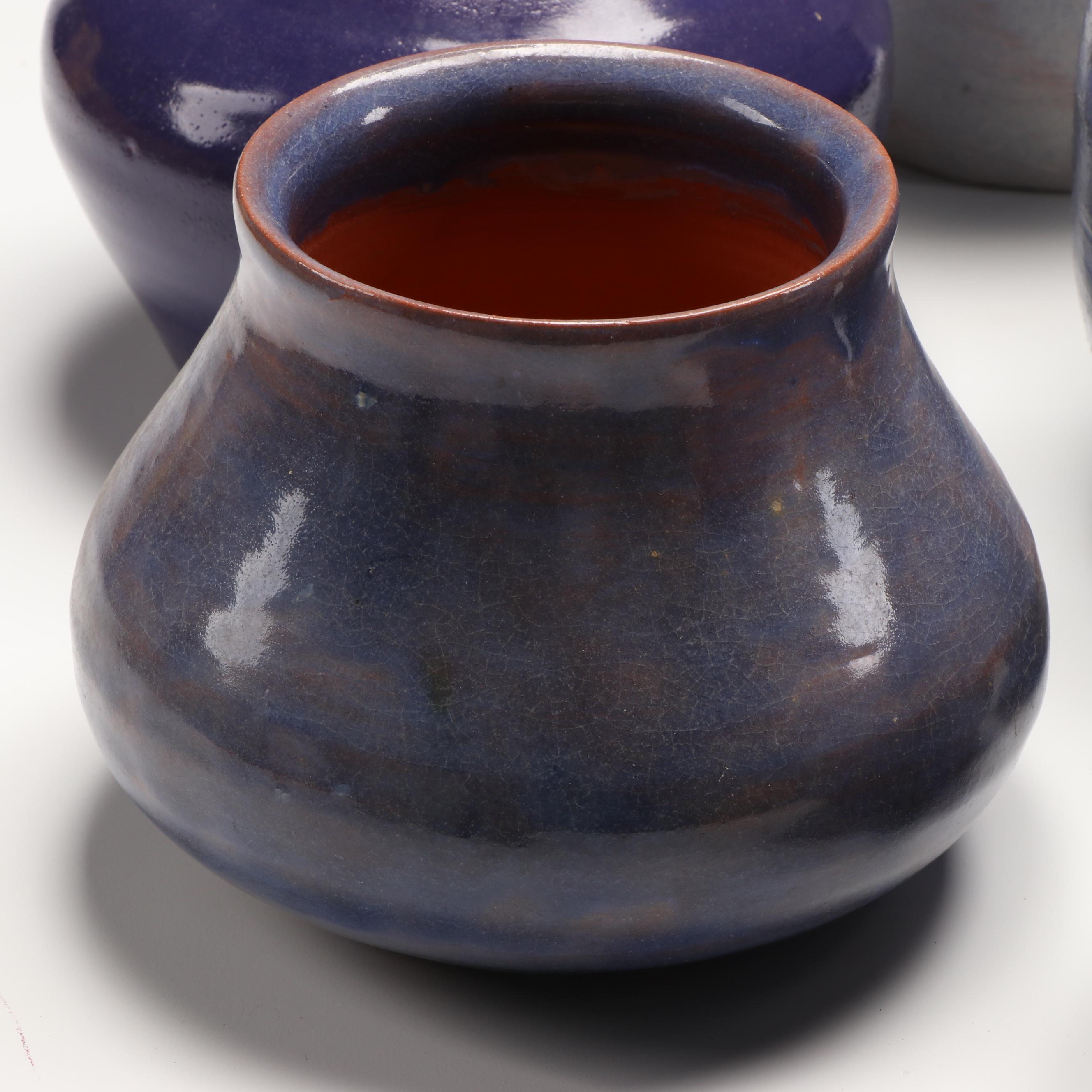 W. Lutz Art Pottery Vases, Bowl, and Planters, Early 21st Century