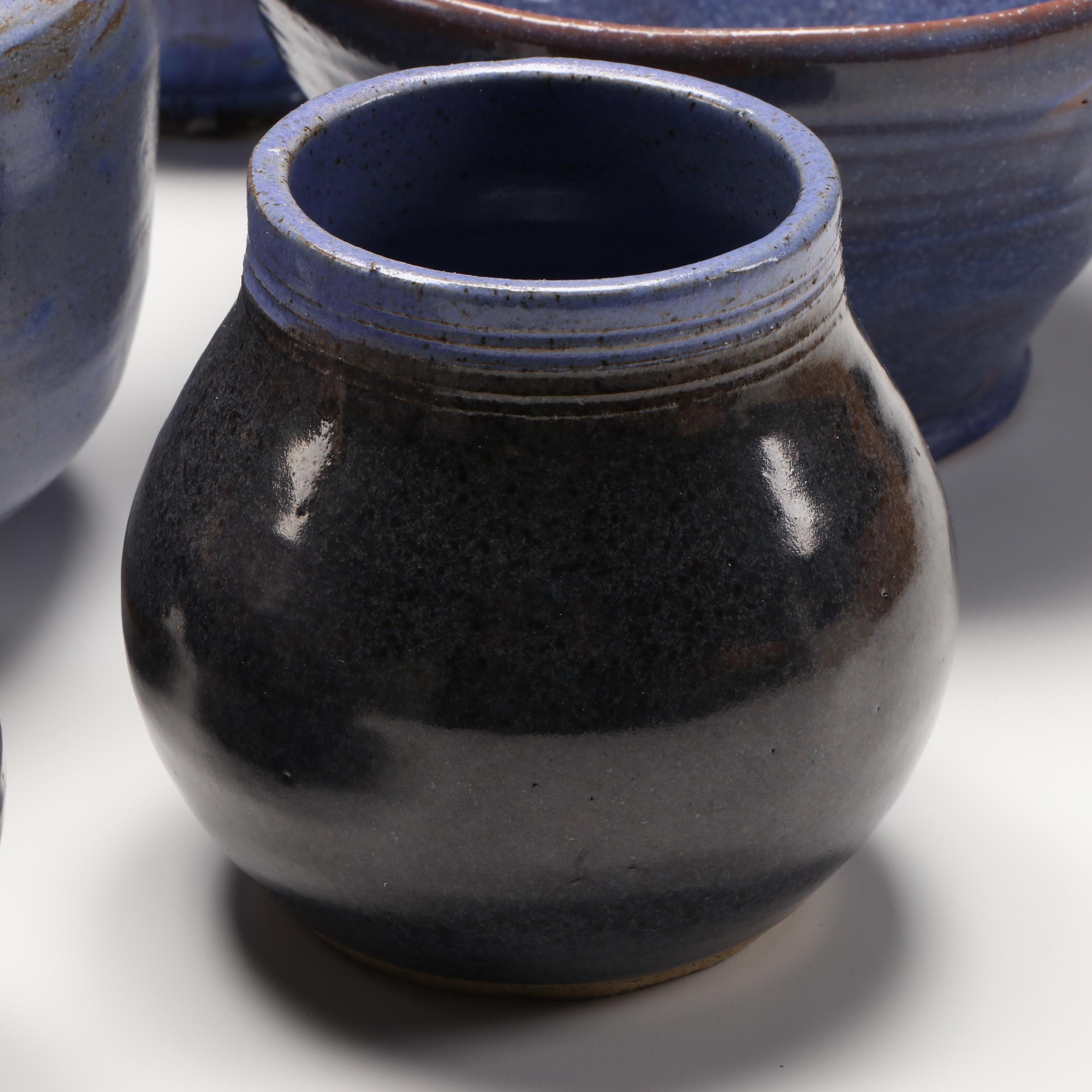 W. Lutz Art Pottery Vases, Bowl, and Planters, Early 21st Century