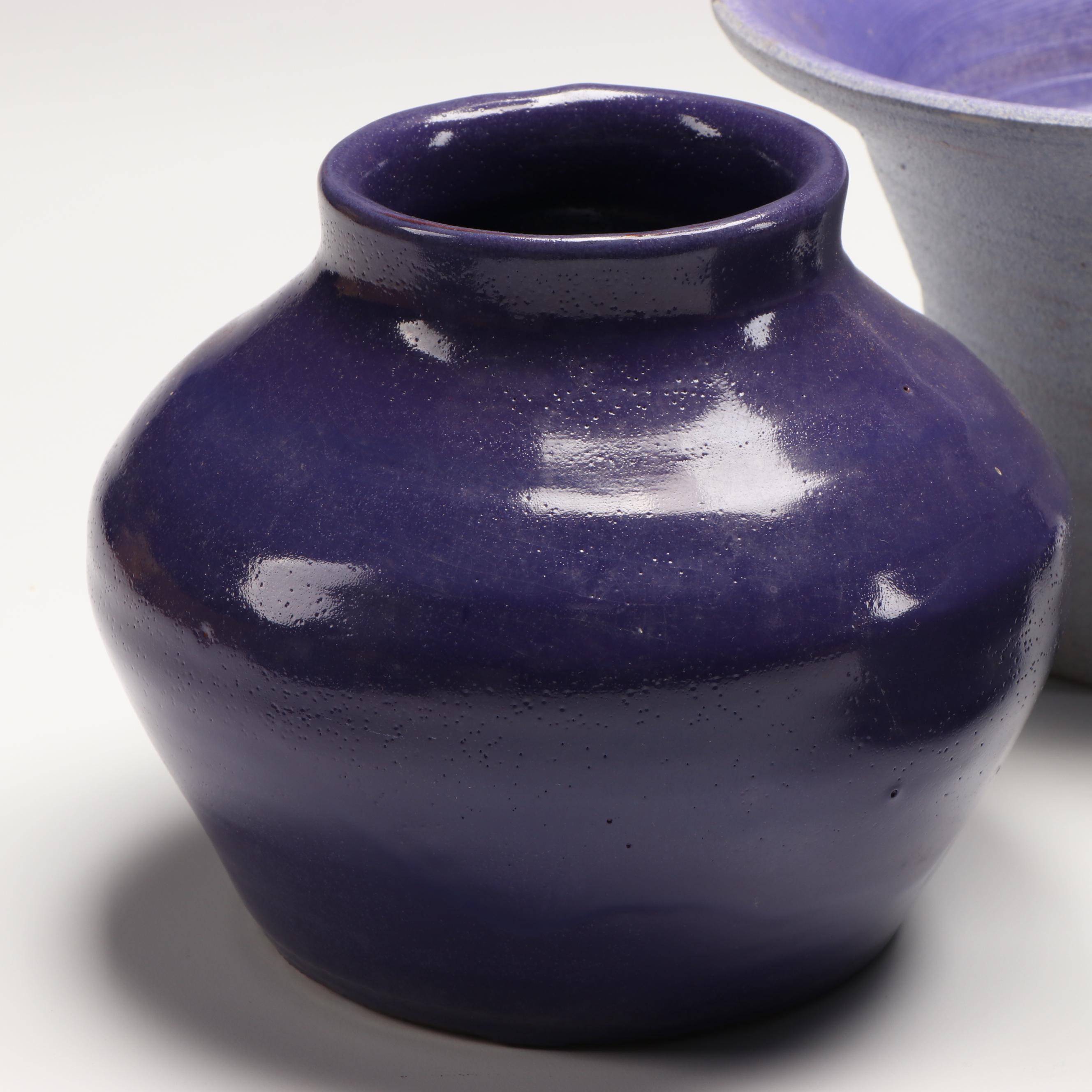 W. Lutz Art Pottery Vases, Bowl, and Planters, Early 21st Century