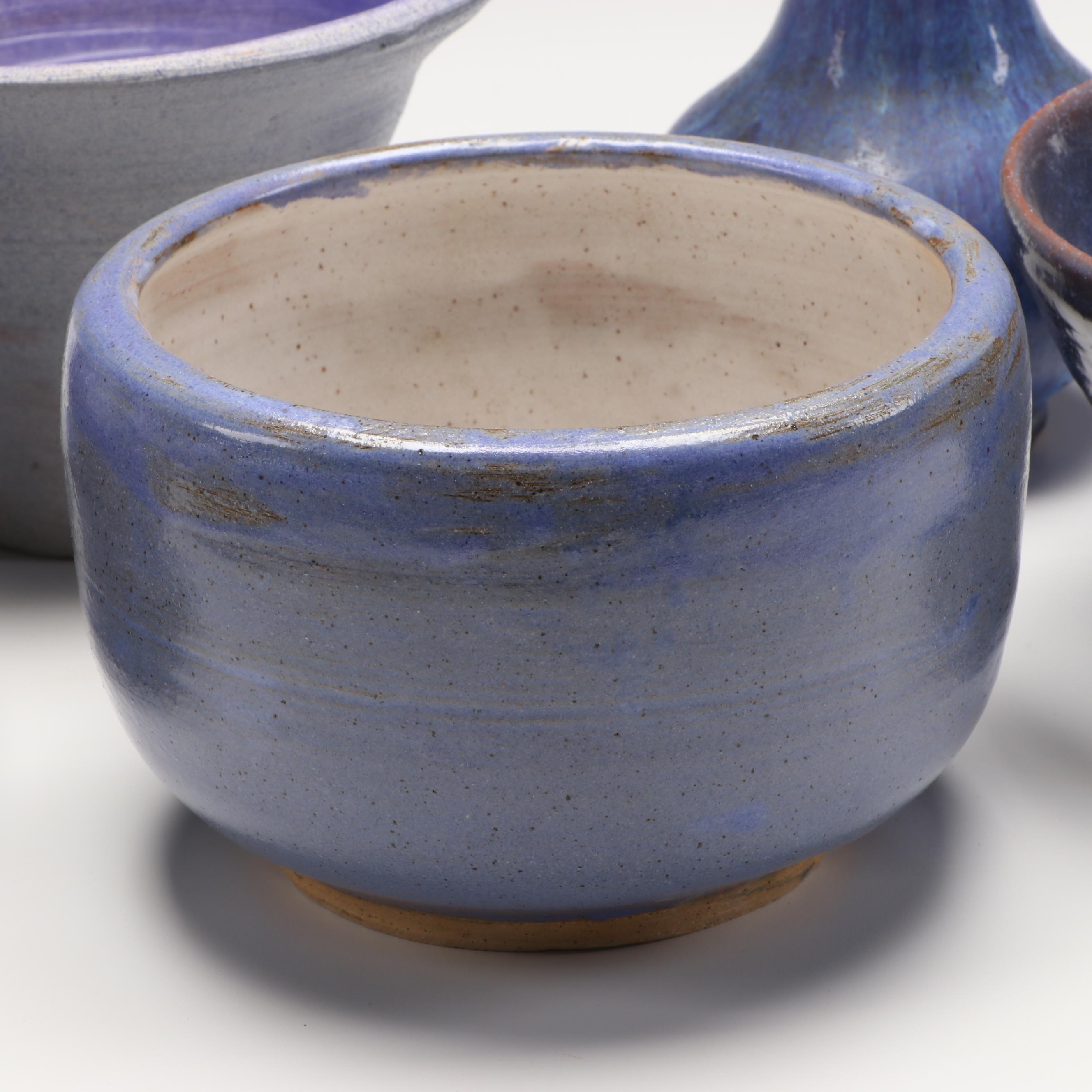 W. Lutz Art Pottery Vases, Bowl, and Planters, Early 21st Century