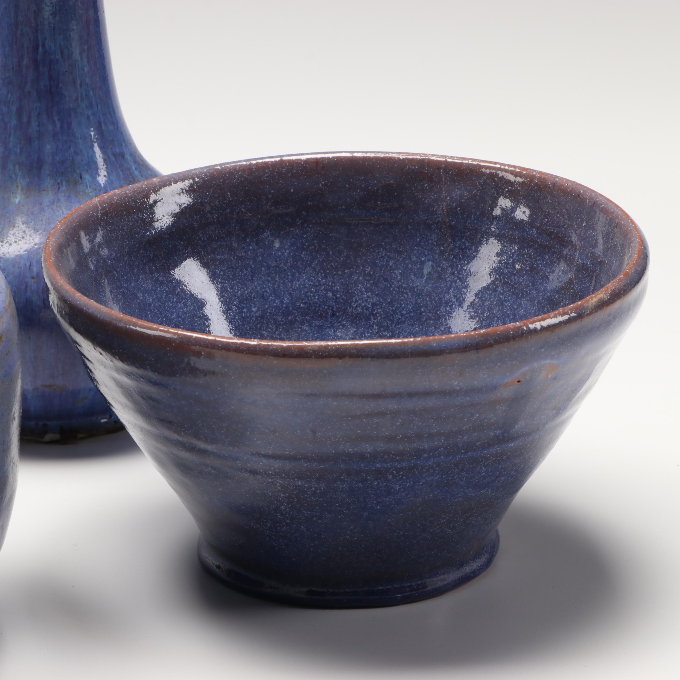 W. Lutz Art Pottery Vases, Bowl, and Planters, Early 21st Century