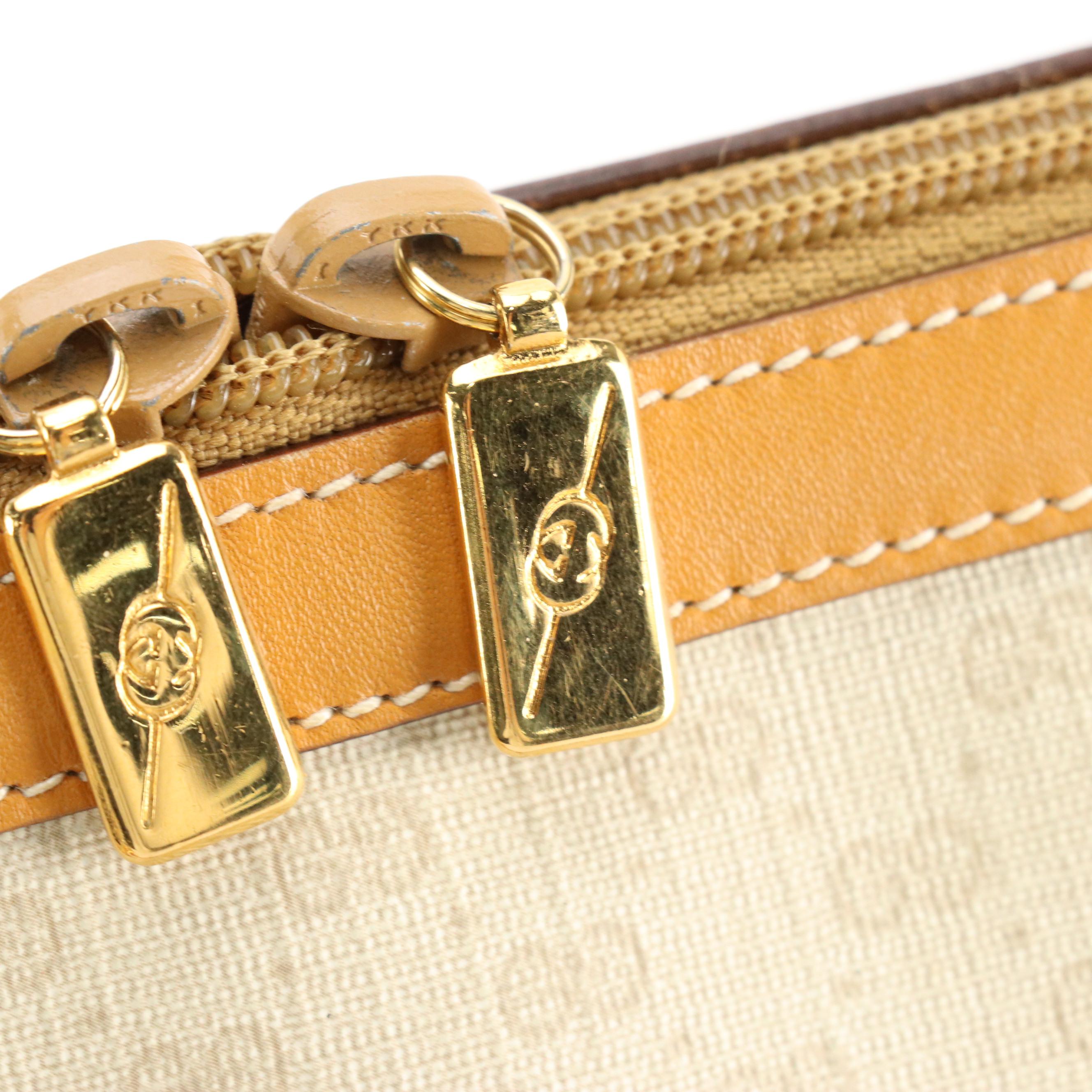 Gucci Interlocking GG Handbag in Micro GG Supreme Canvas with Tan Leather Trim