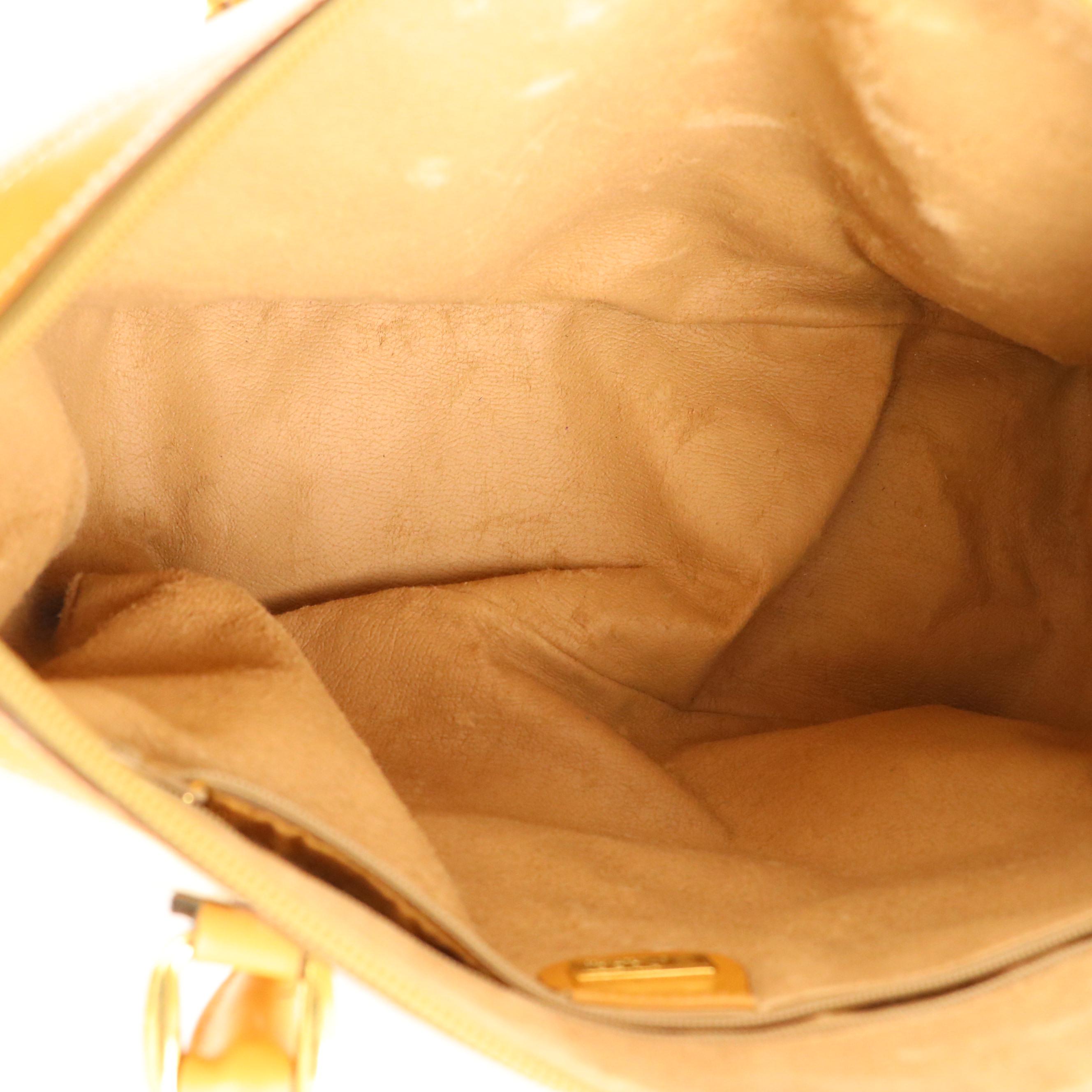 Gucci Interlocking GG Handbag in Micro GG Supreme Canvas with Tan Leather Trim