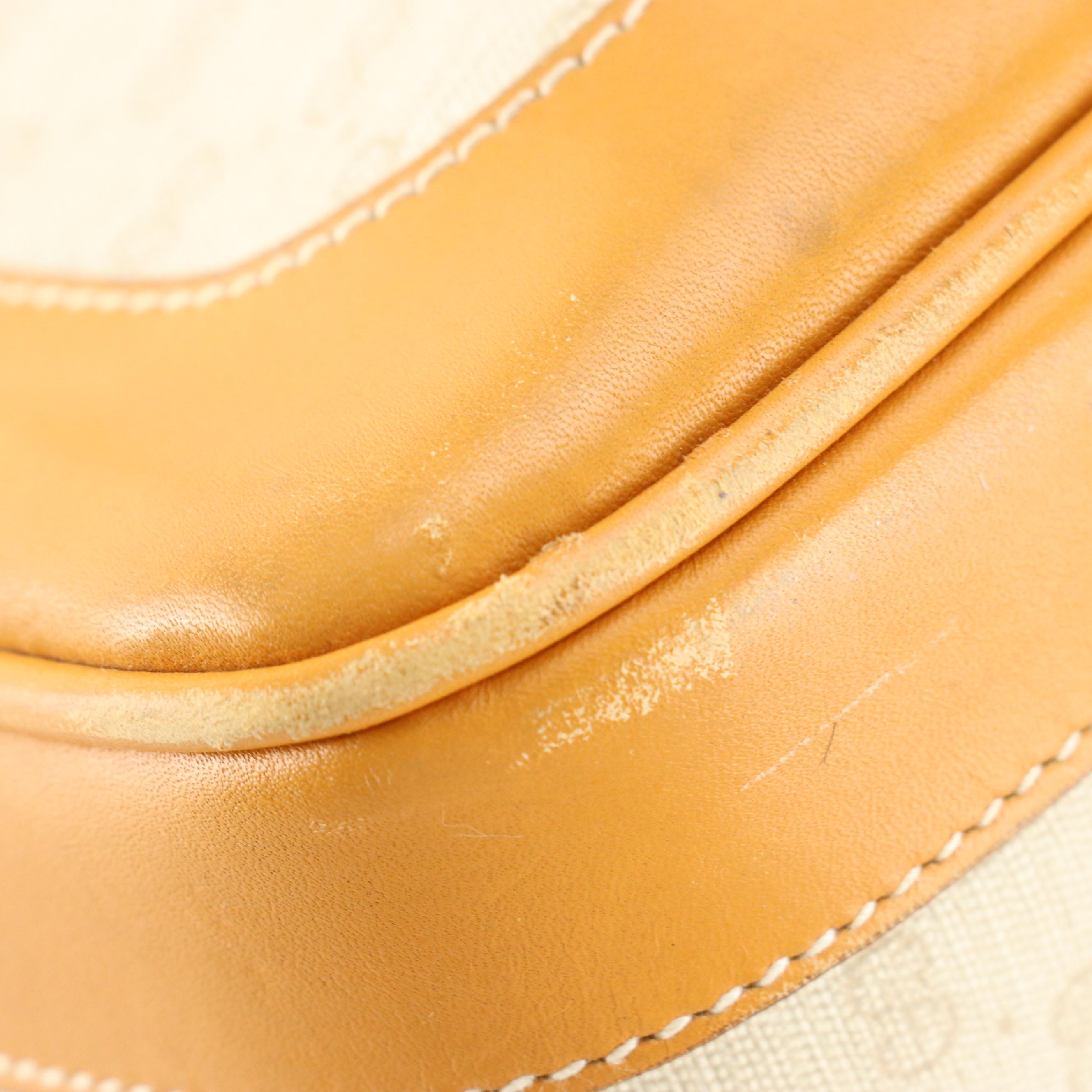 Gucci Interlocking GG Handbag in Micro GG Supreme Canvas with Tan Leather Trim