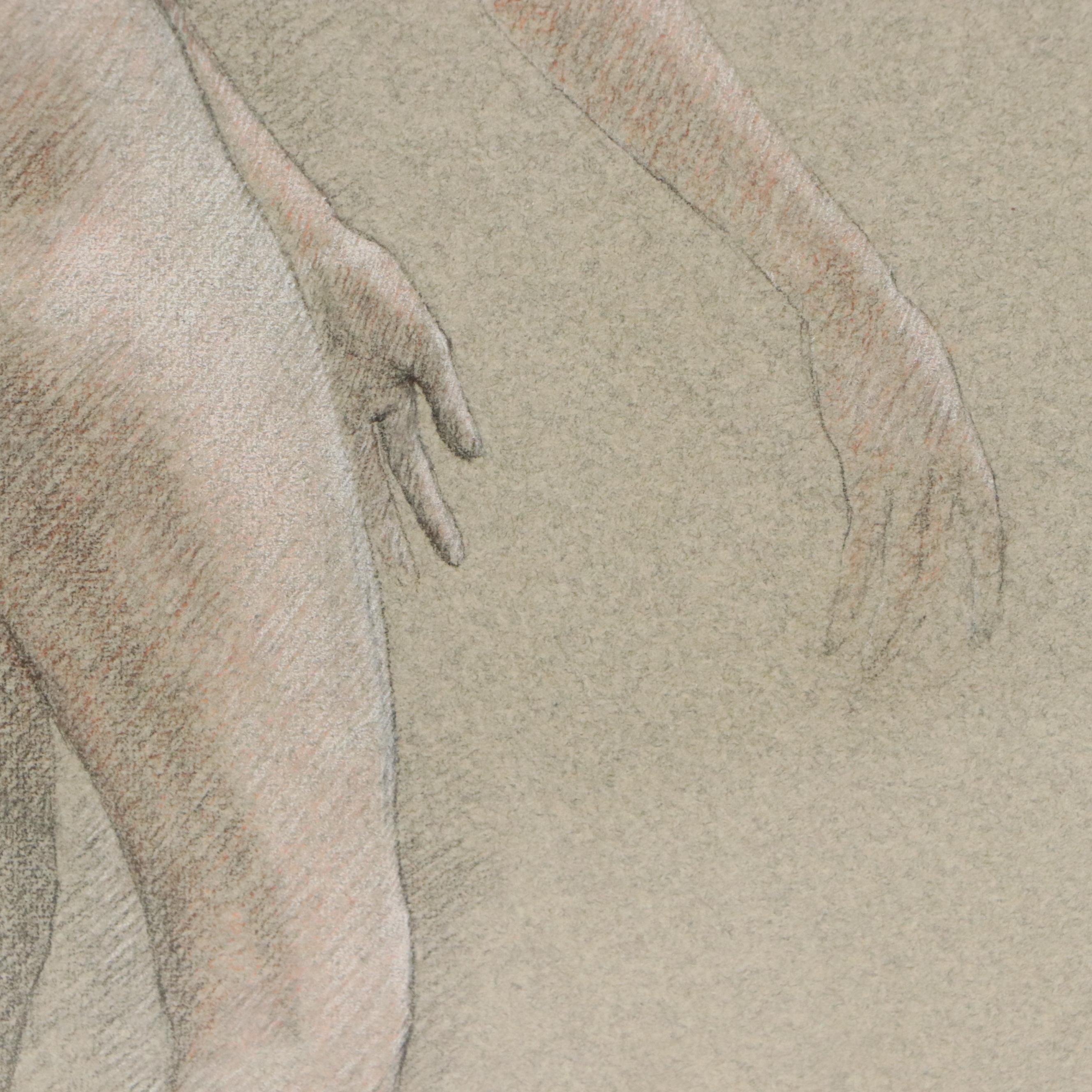 Colored Pencil Drawing of Female Nude, 1967