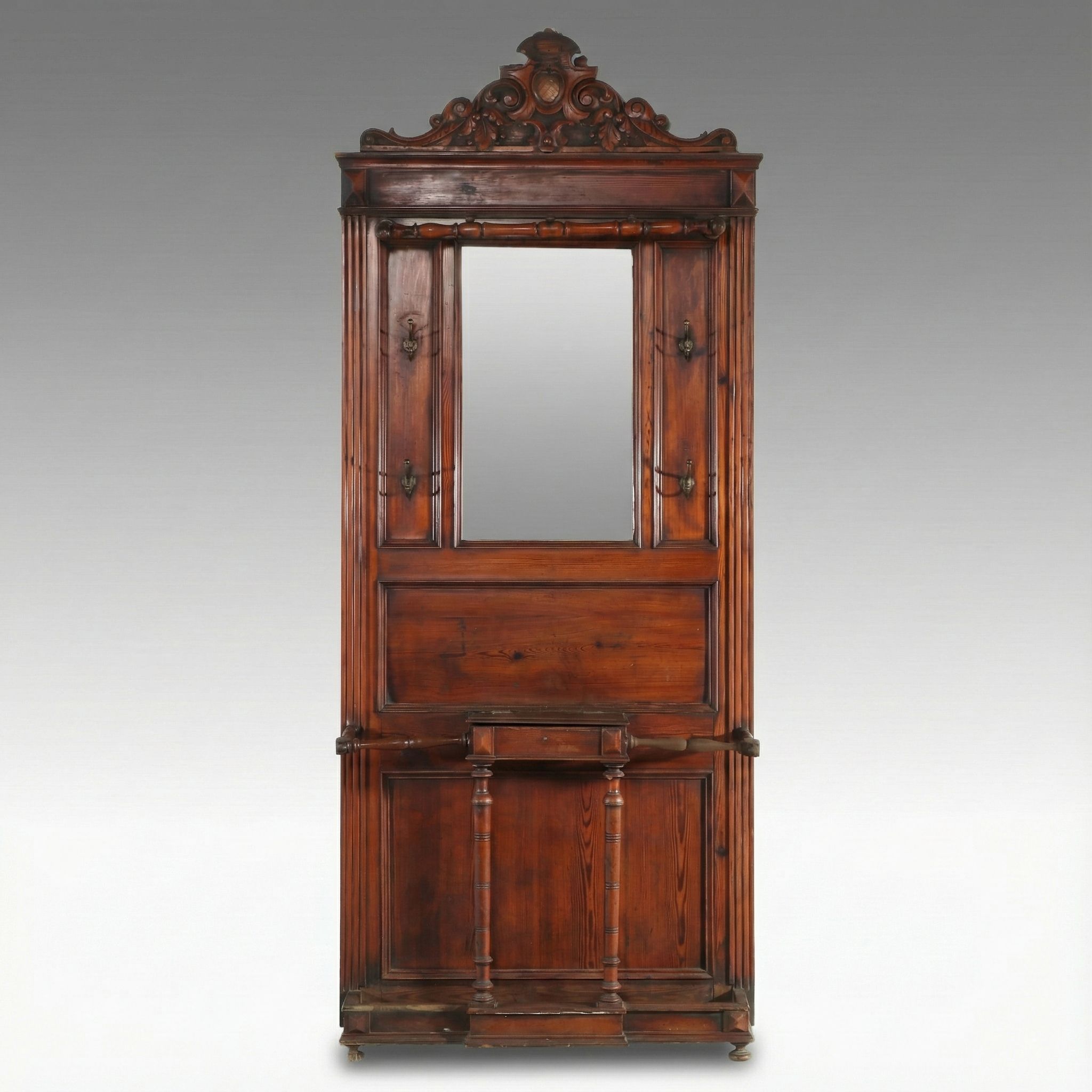 Louis XVI Style Oak Hall Tree, 19th Century