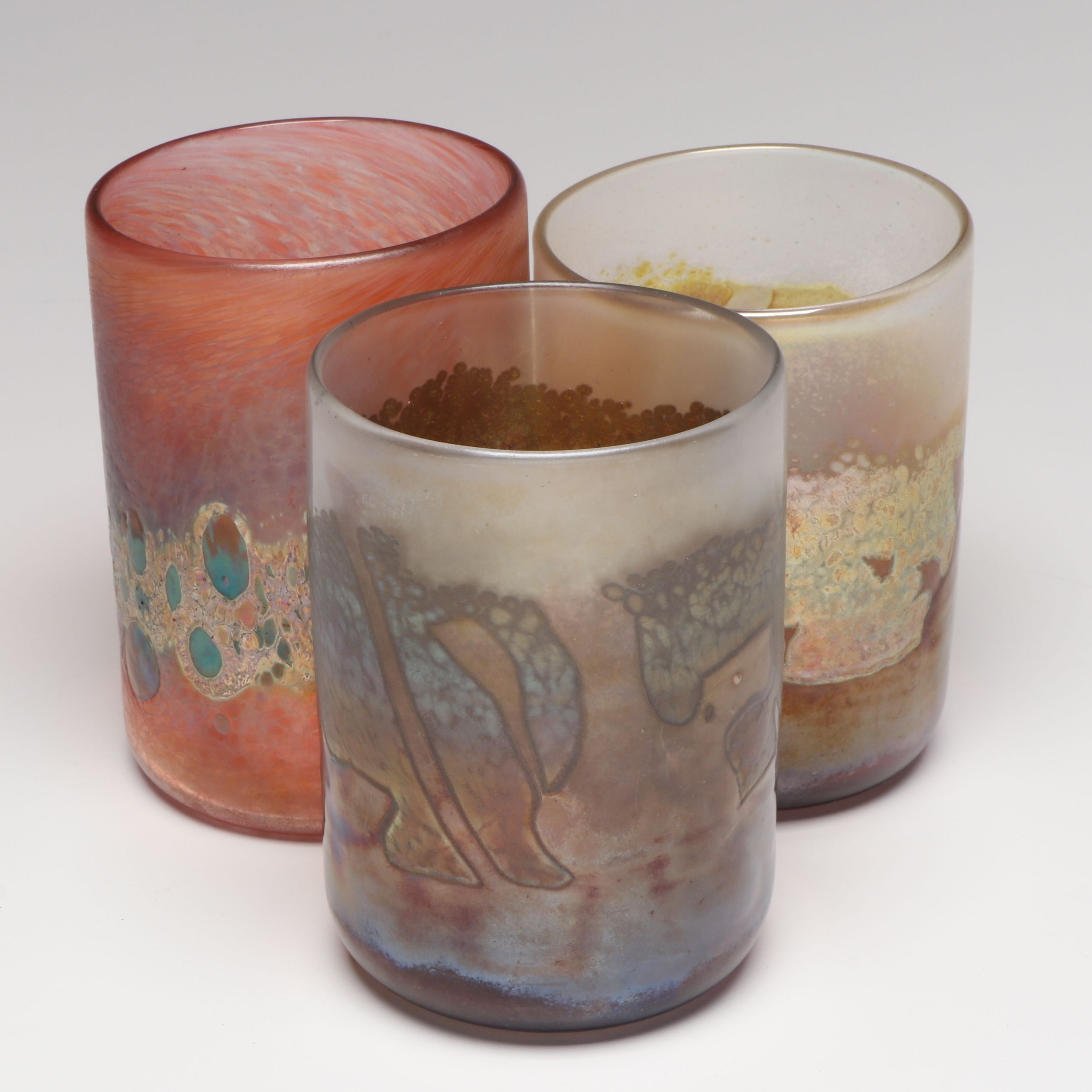 Bruce Stowell Handmade Art Glass Tumblers, 1990s