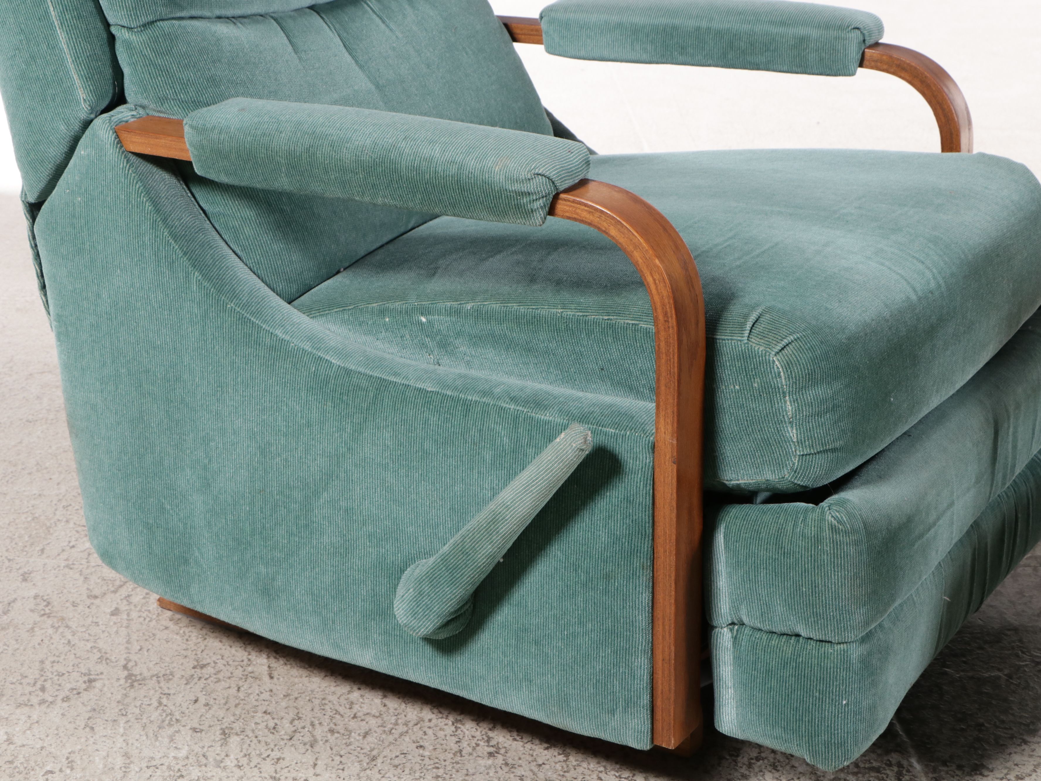 Pair of Vintage Corduroy Upholstered Recliners