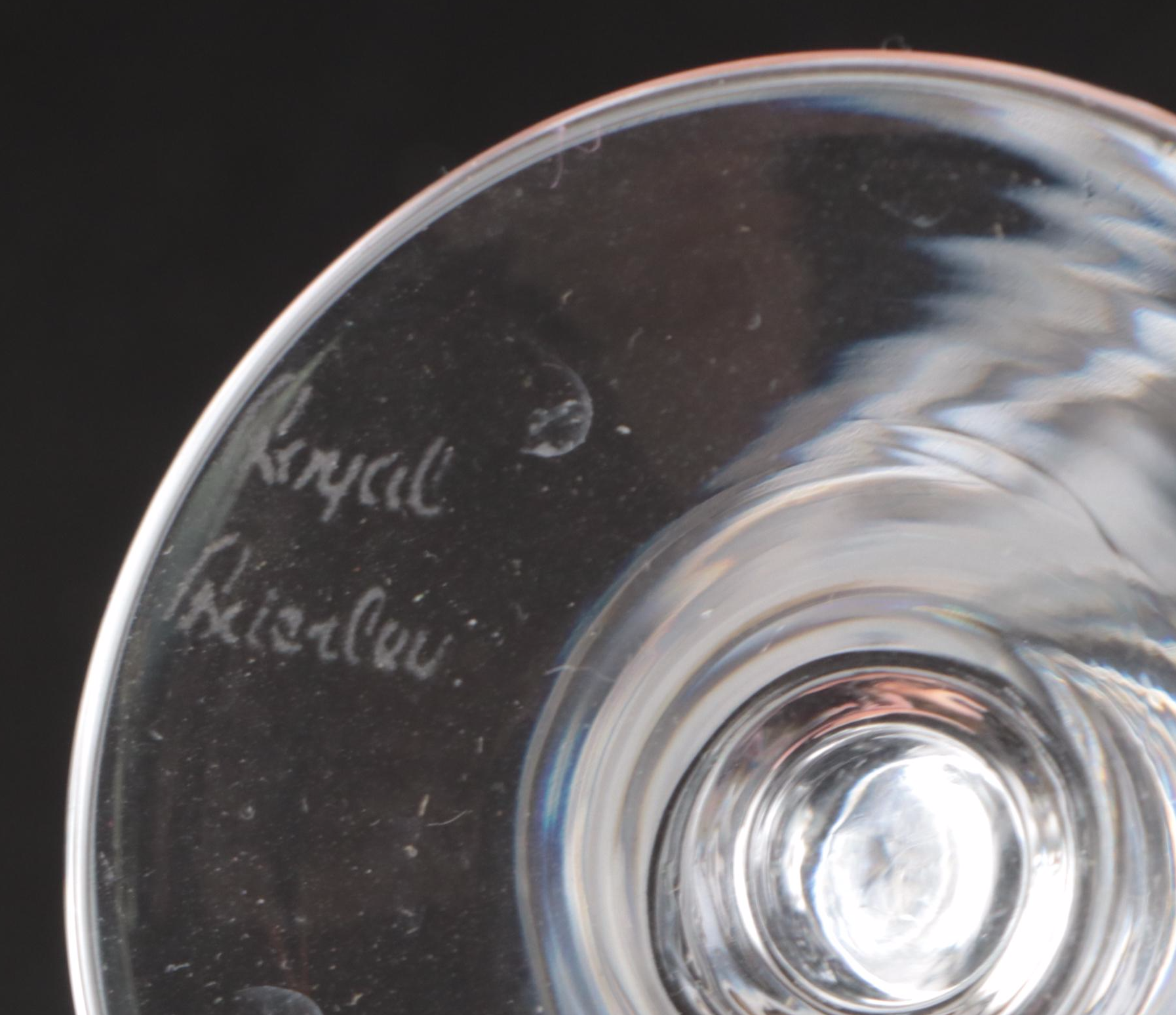 Royal Brierley "Honeysuckle" Old Fashioneds with Other Etched Crystal Stemware