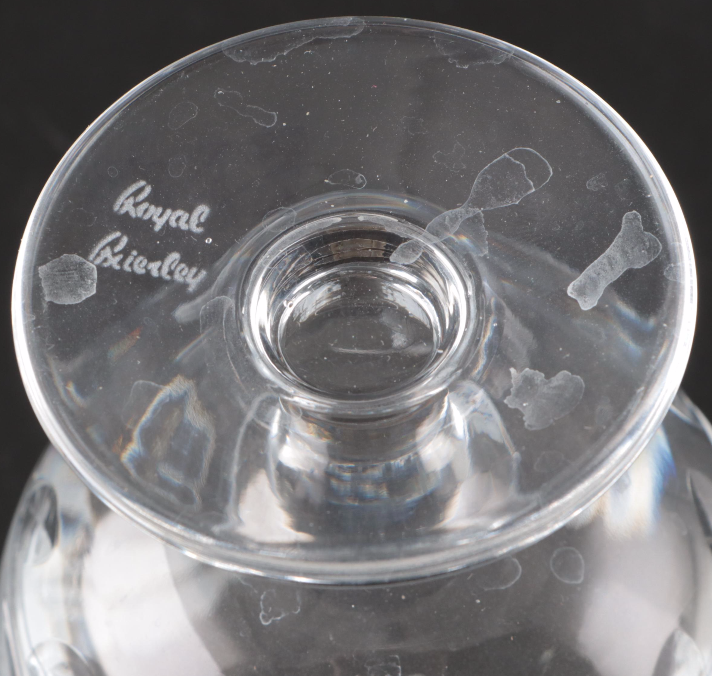 Royal Brierley "Honeysuckle" Old Fashioneds with Other Etched Crystal Stemware