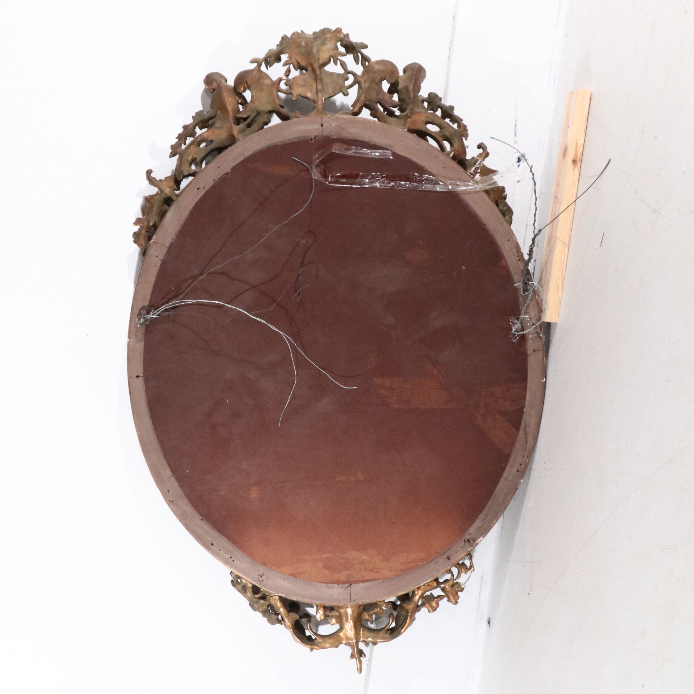 Napoleon III Carved Giltwood Oval Marginal Mirror, Late 19th Century