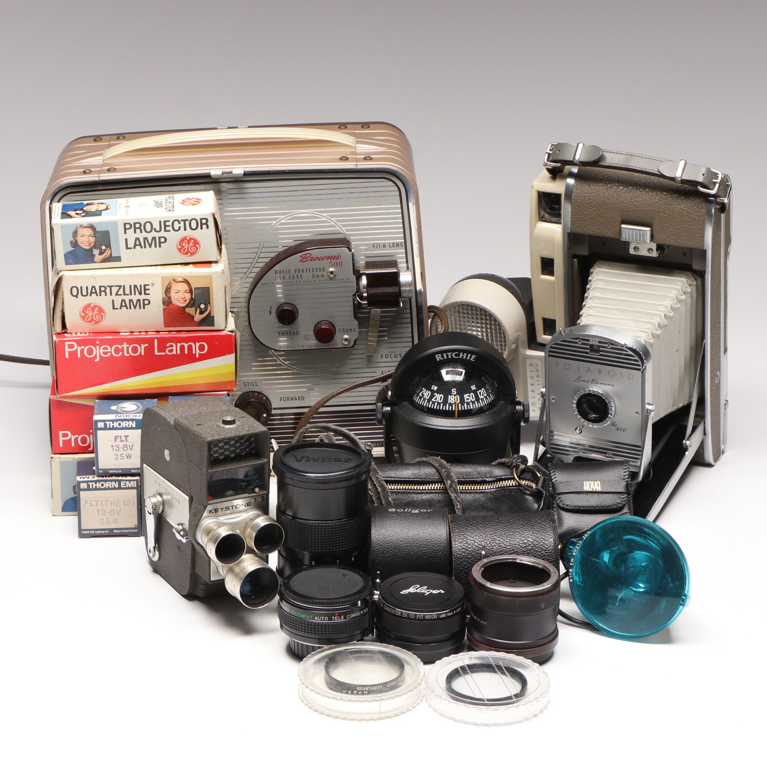 Eastman-Kodak Brownie 300 Projector with Polaroid and More Cameras, Accessories