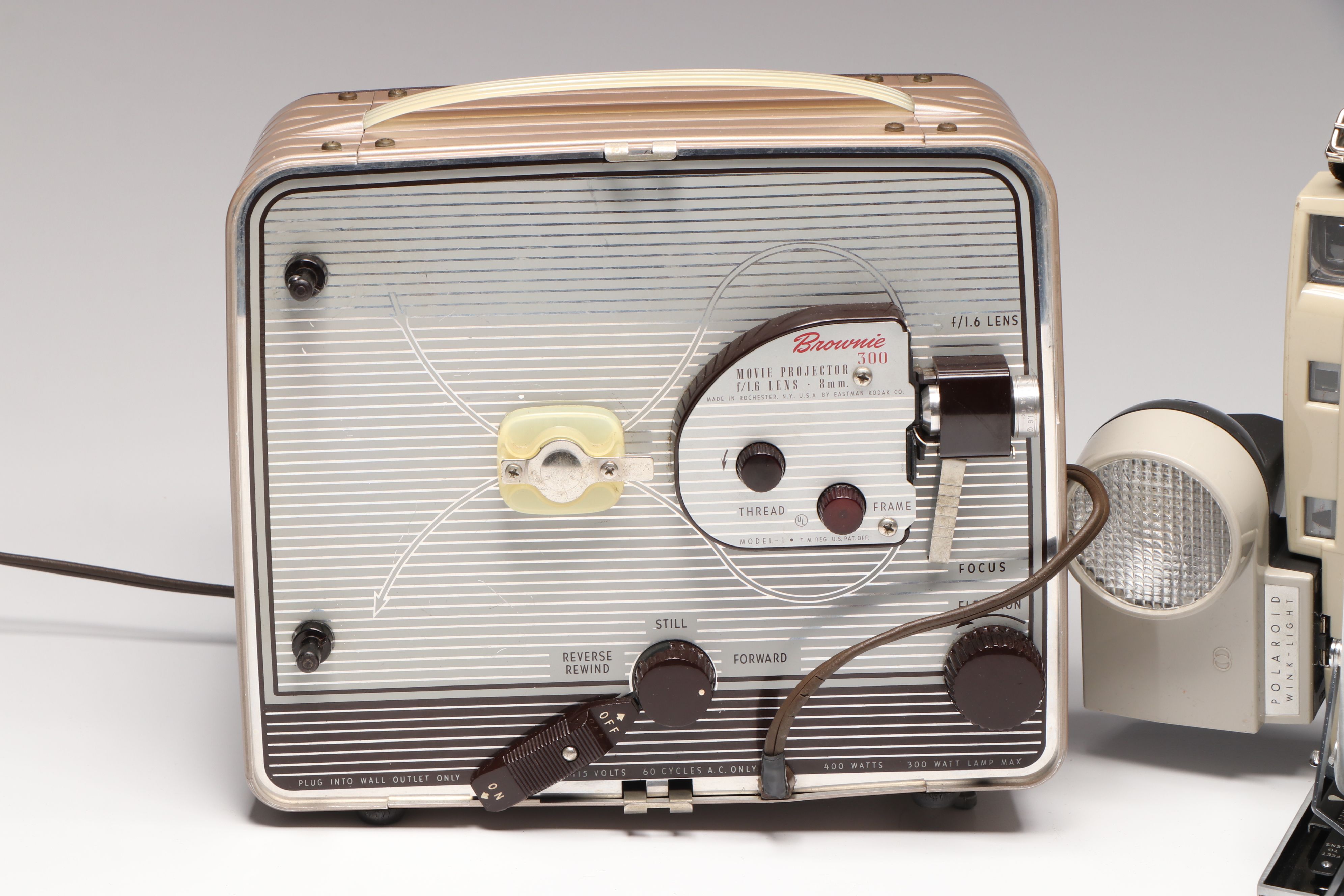 Eastman-Kodak Brownie 300 Projector with Polaroid and More Cameras, Accessories