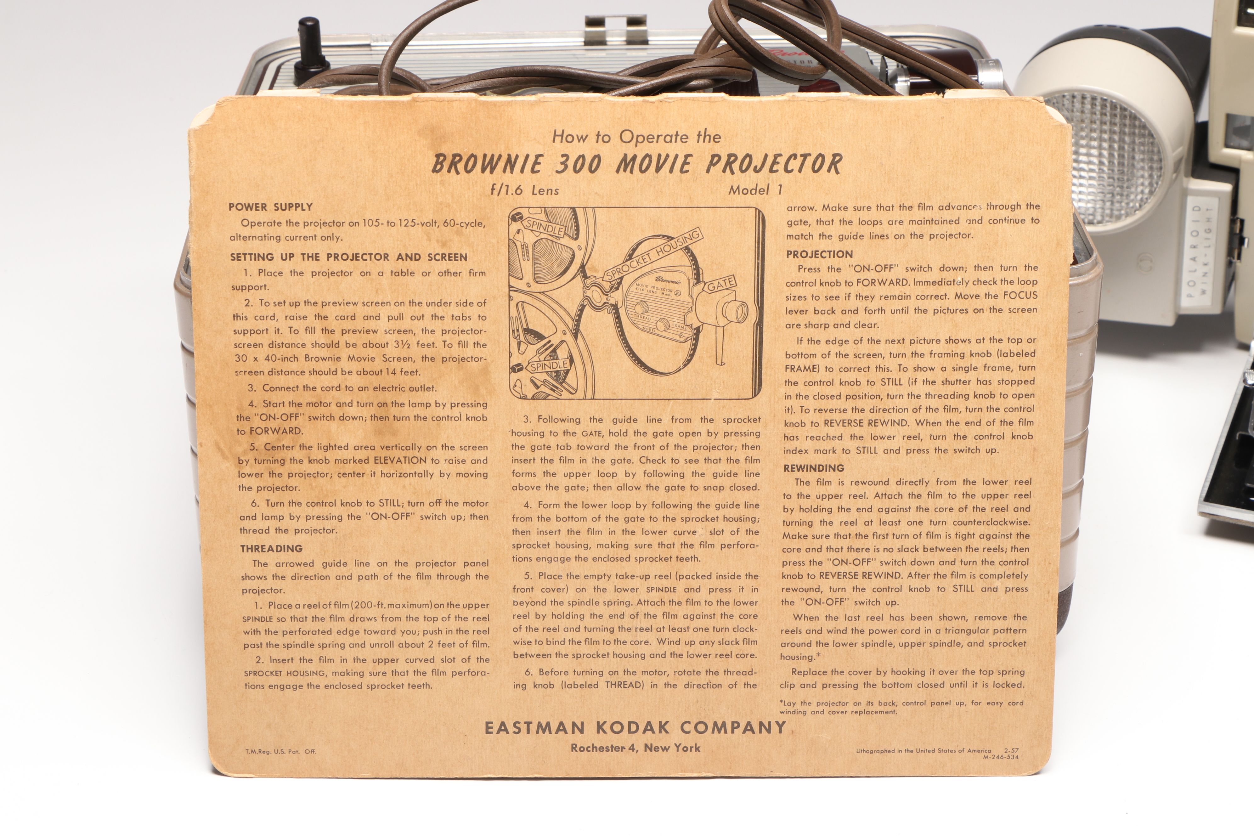 Eastman-Kodak Brownie 300 Projector with Polaroid and More Cameras, Accessories