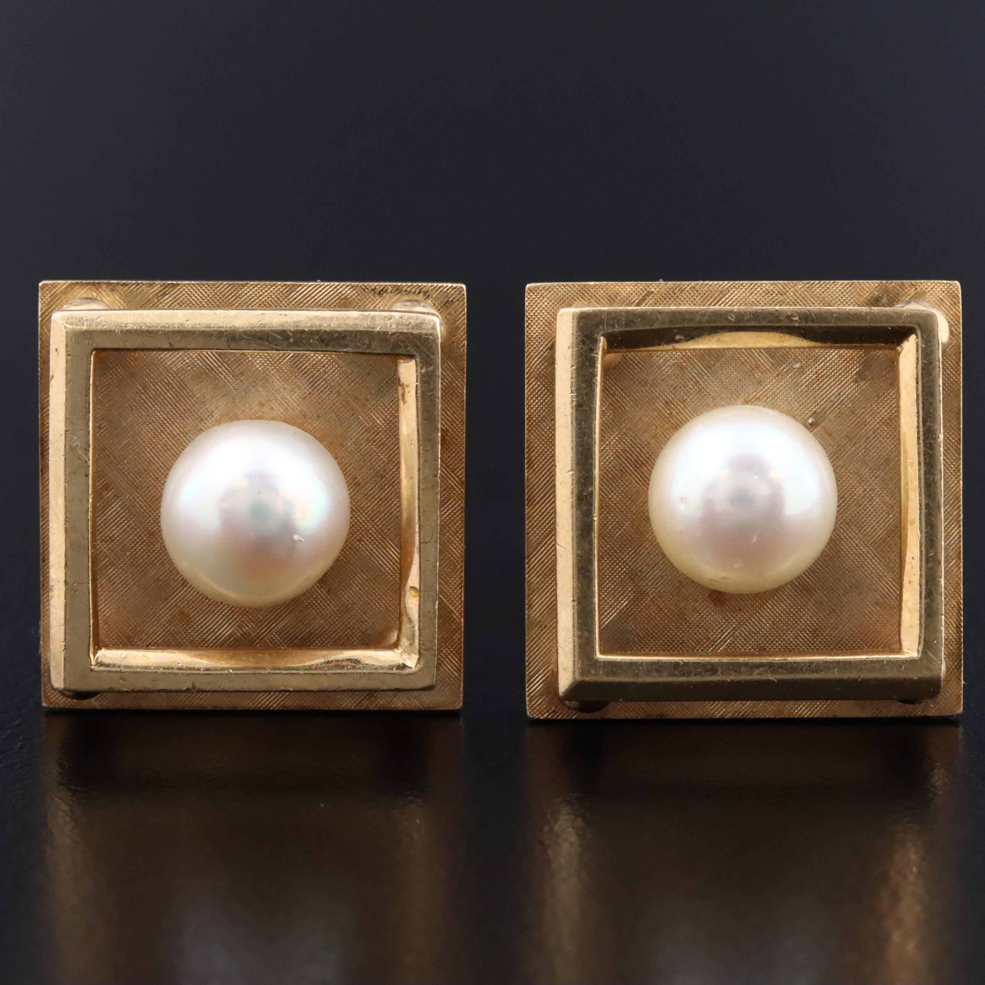 14K Pearl Cufflinks