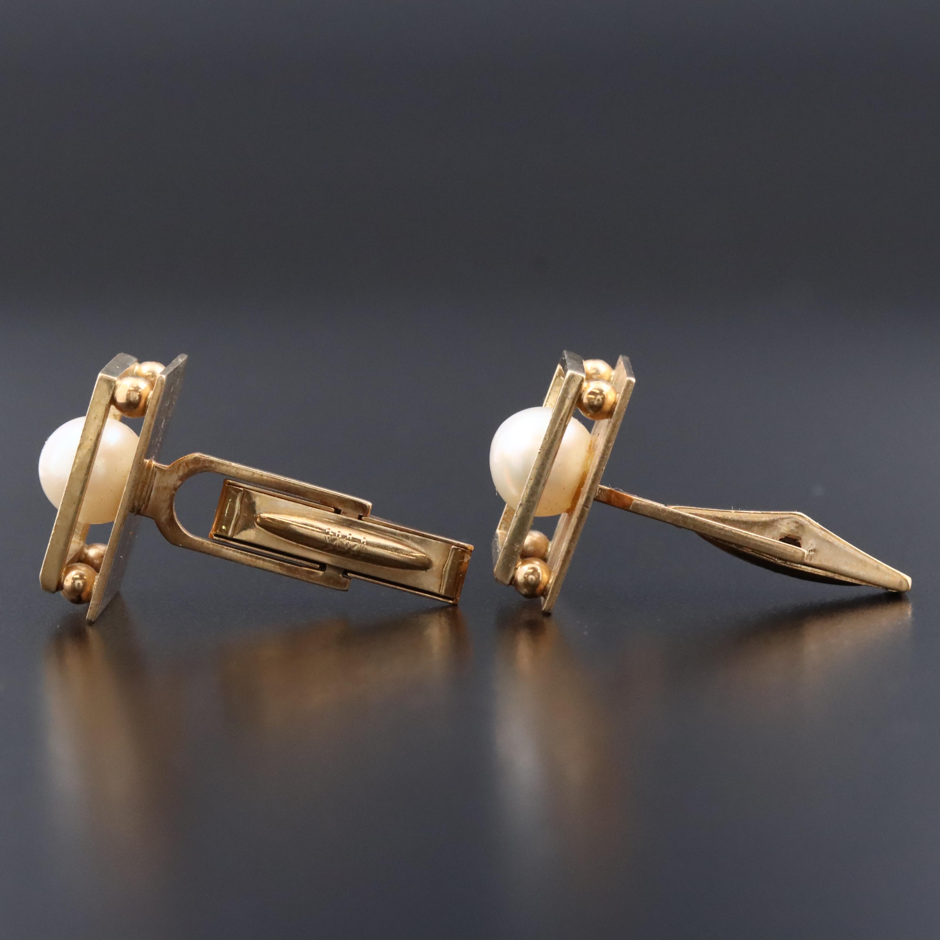 14K Pearl Cufflinks