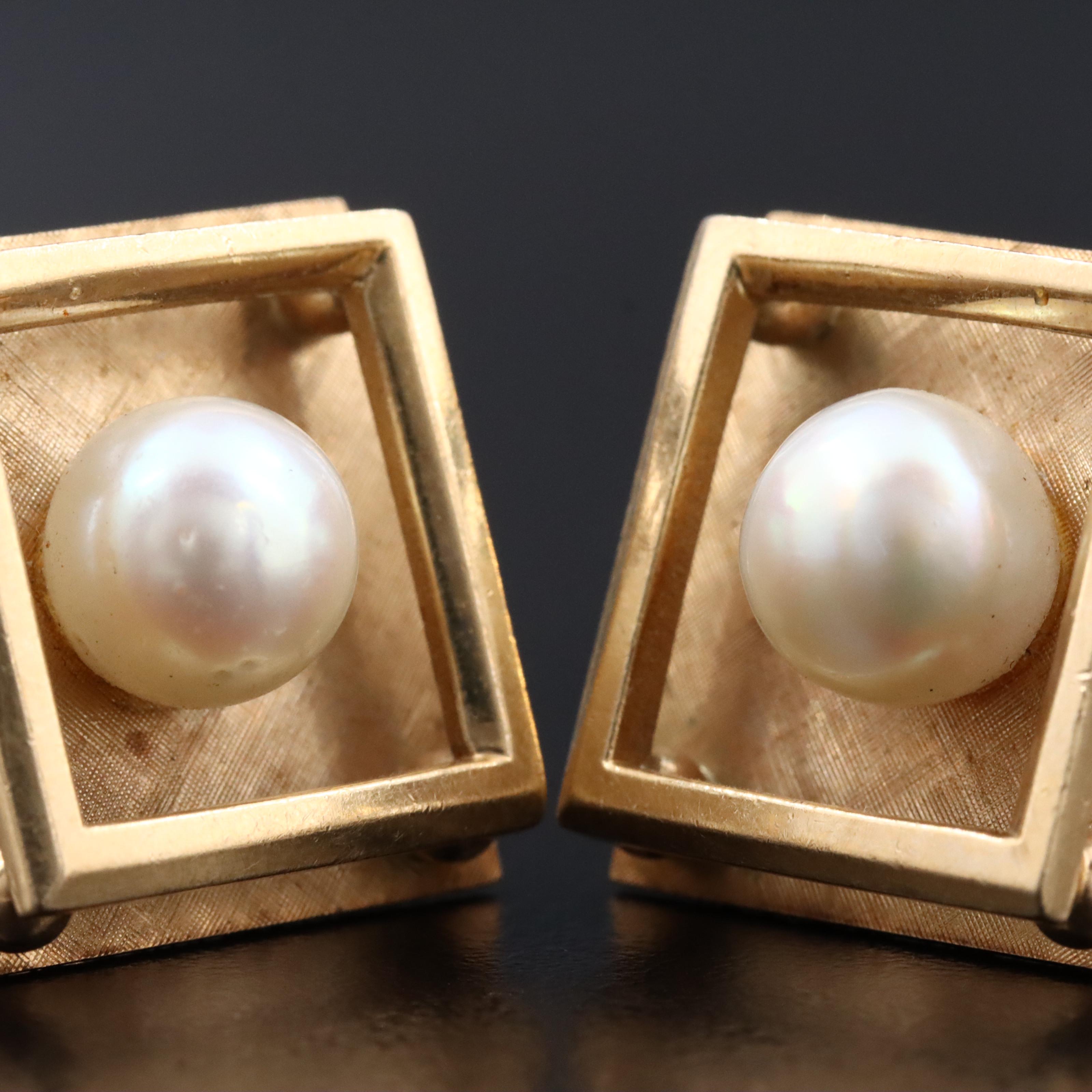 14K Pearl Cufflinks