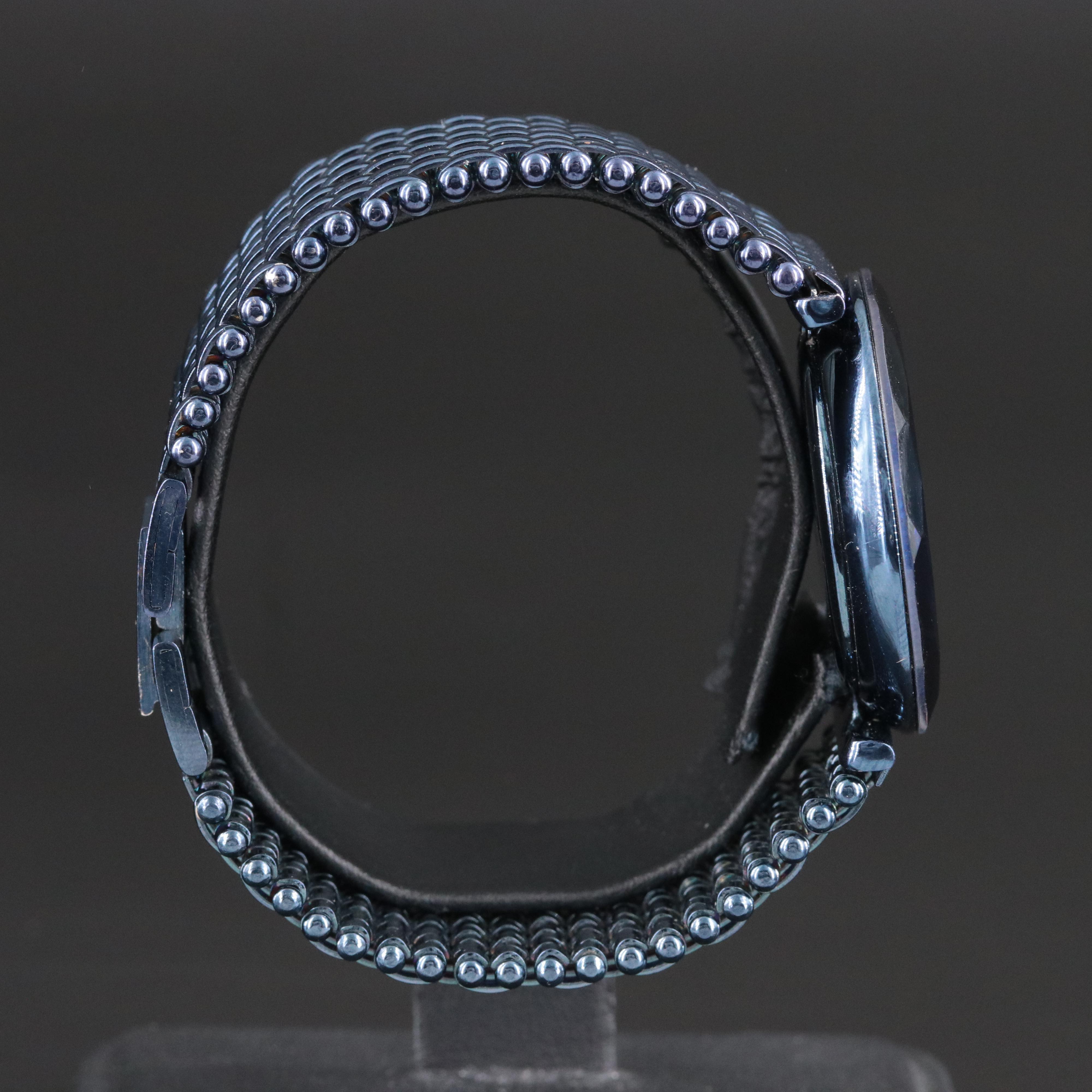 Amsterdam Sauer Stainless Steel Beveled Blue Dial Quartz Watch AS-5b-009