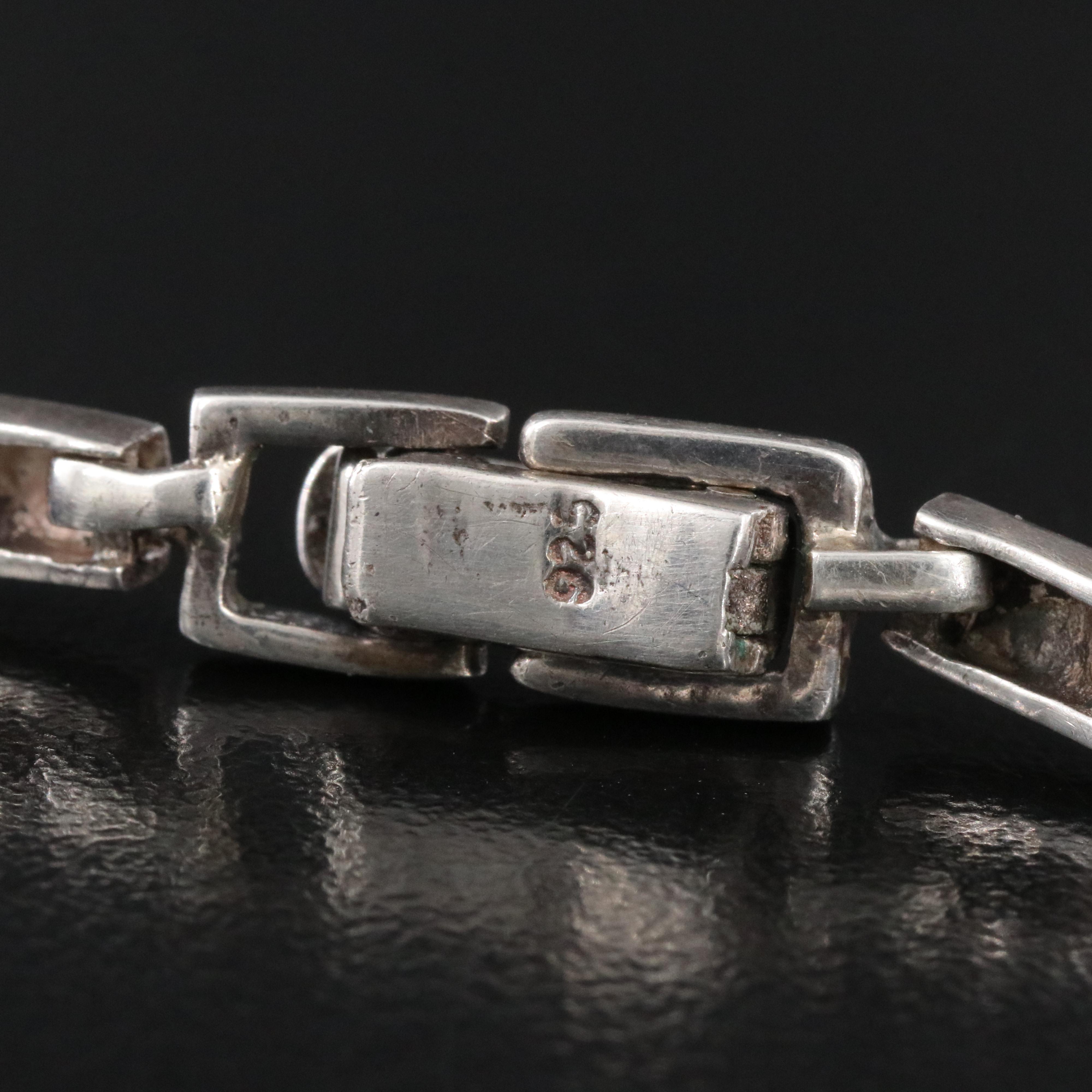 Sterling Mother-of-Pearl and Inlay Bracelet