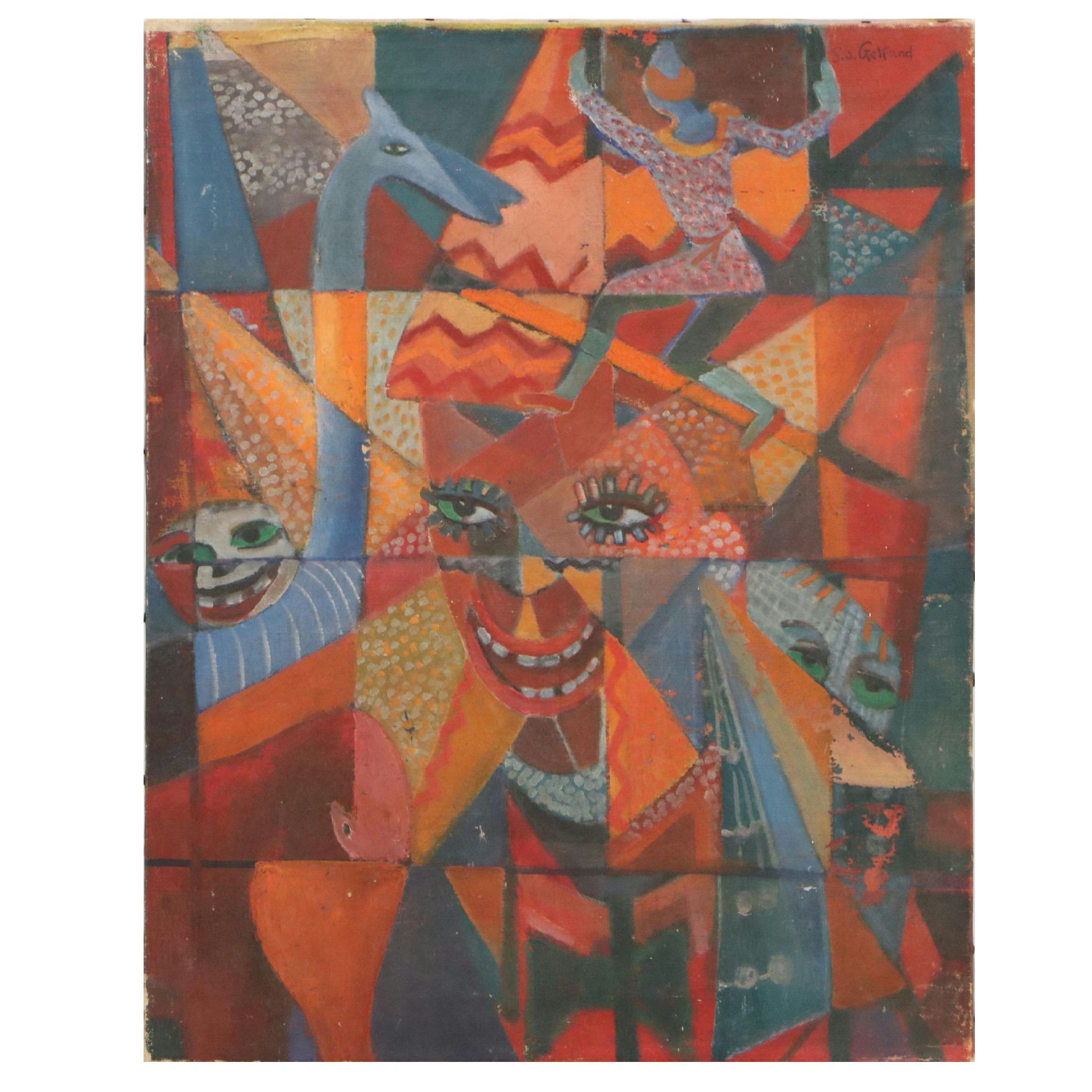 Sydney S. Gelfand Oil Painting "The Circus," 1953