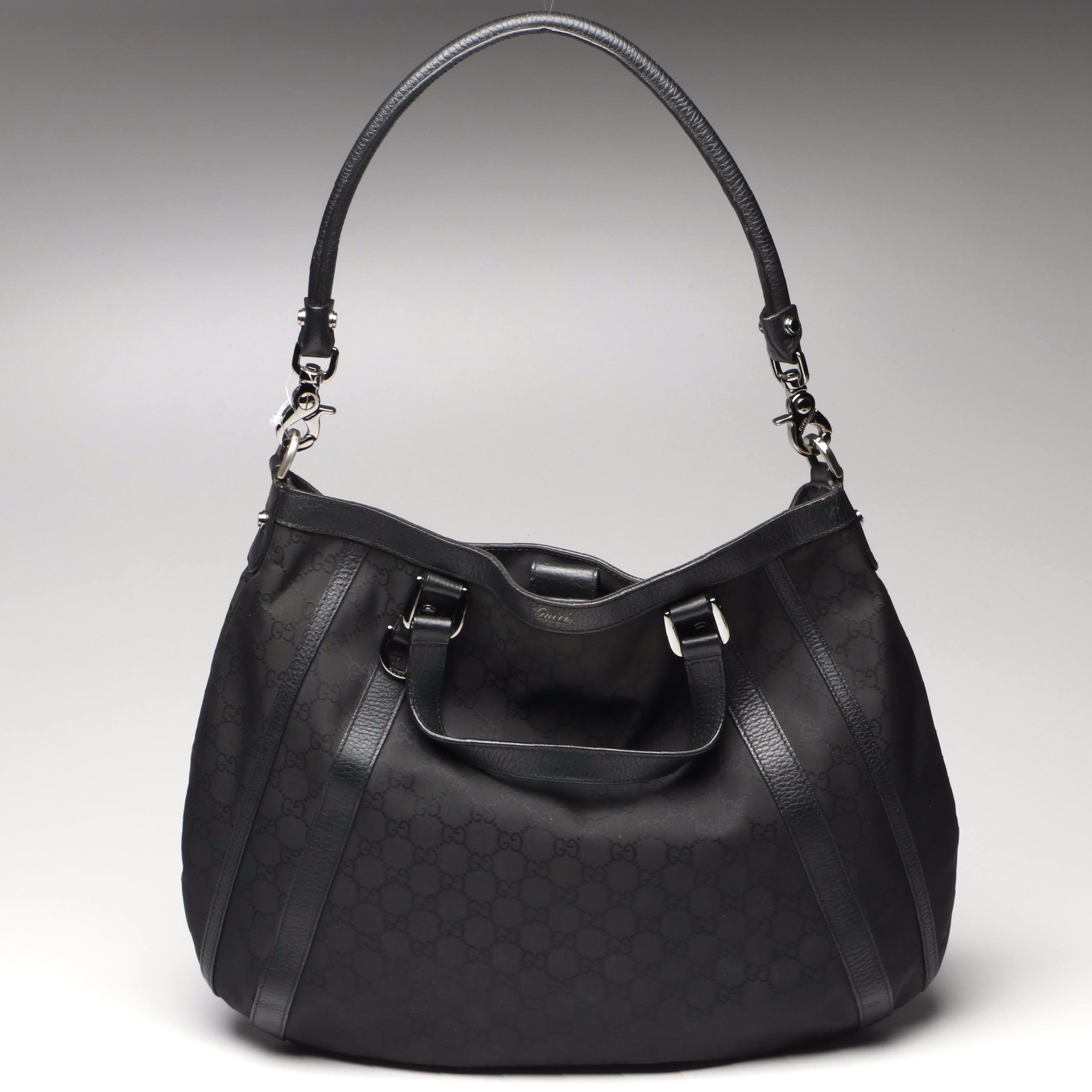 Gucci Abbey Convertible Hobo Bag in GG Canvas with Leather Trim