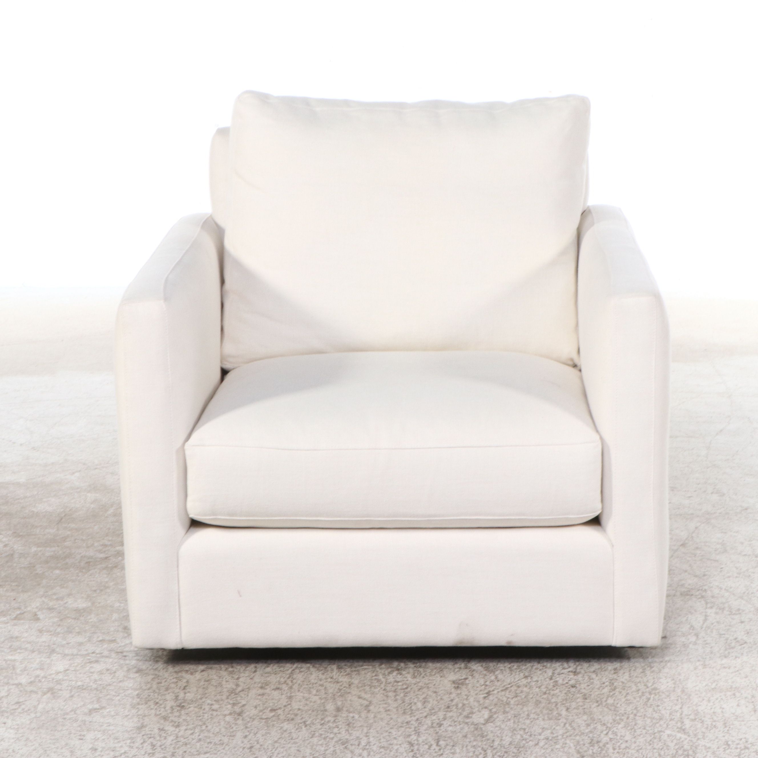 Arhaus Camden Collection Fabric Upholstered Swivel Club Chair