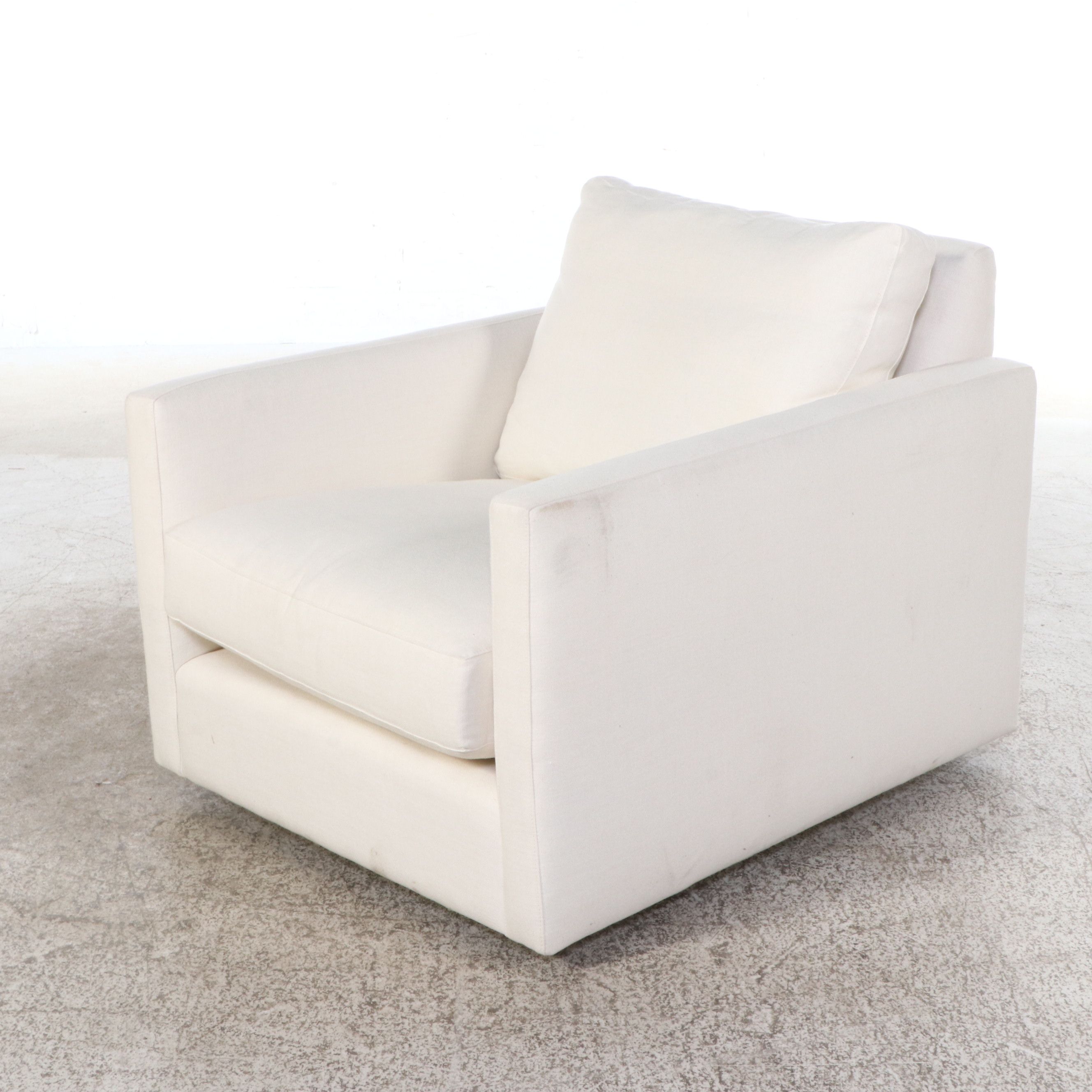 Arhaus Camden Collection Fabric Upholstered Swivel Club Chair