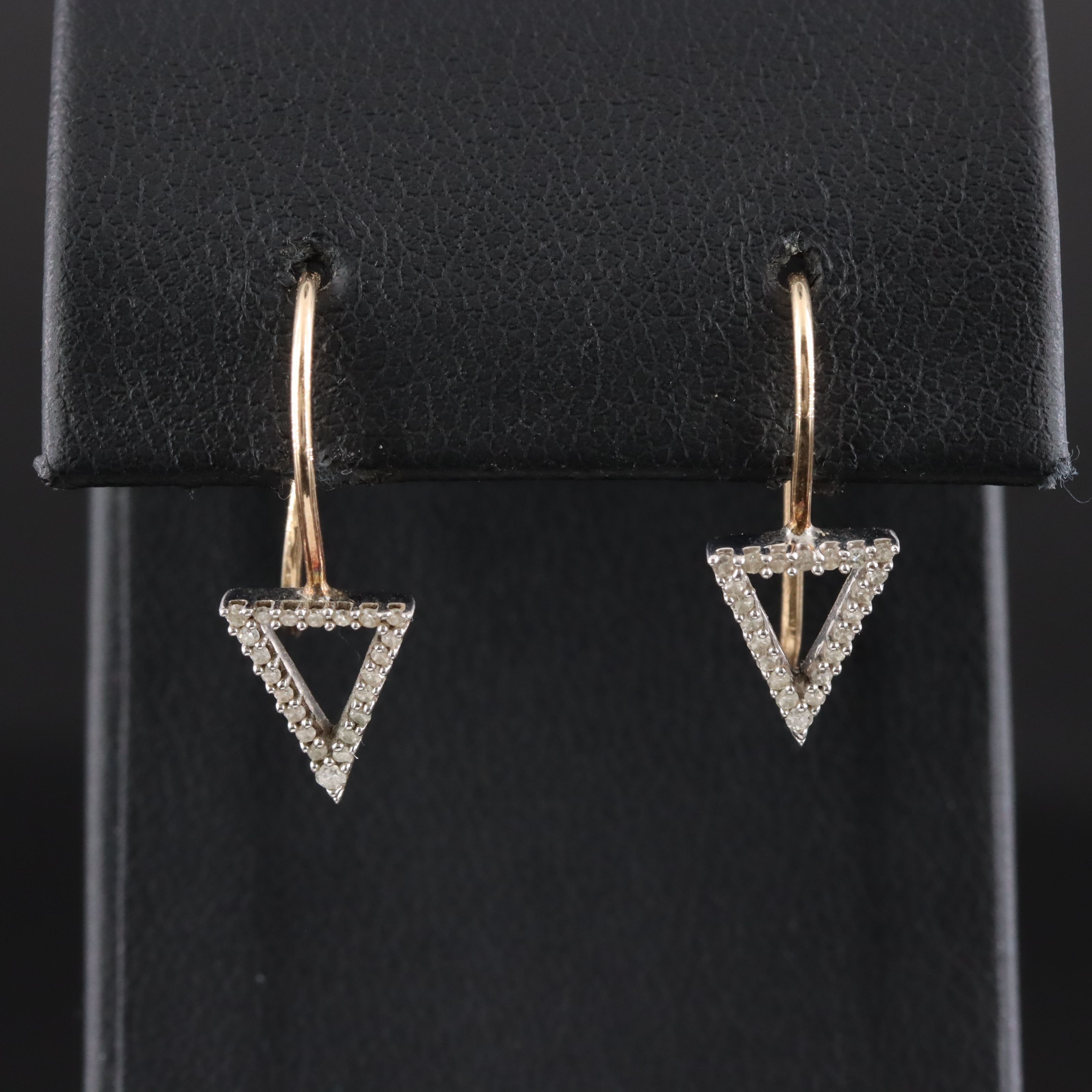 Sterling and 14K 0.24 CTW Diamond Geometric Earrings