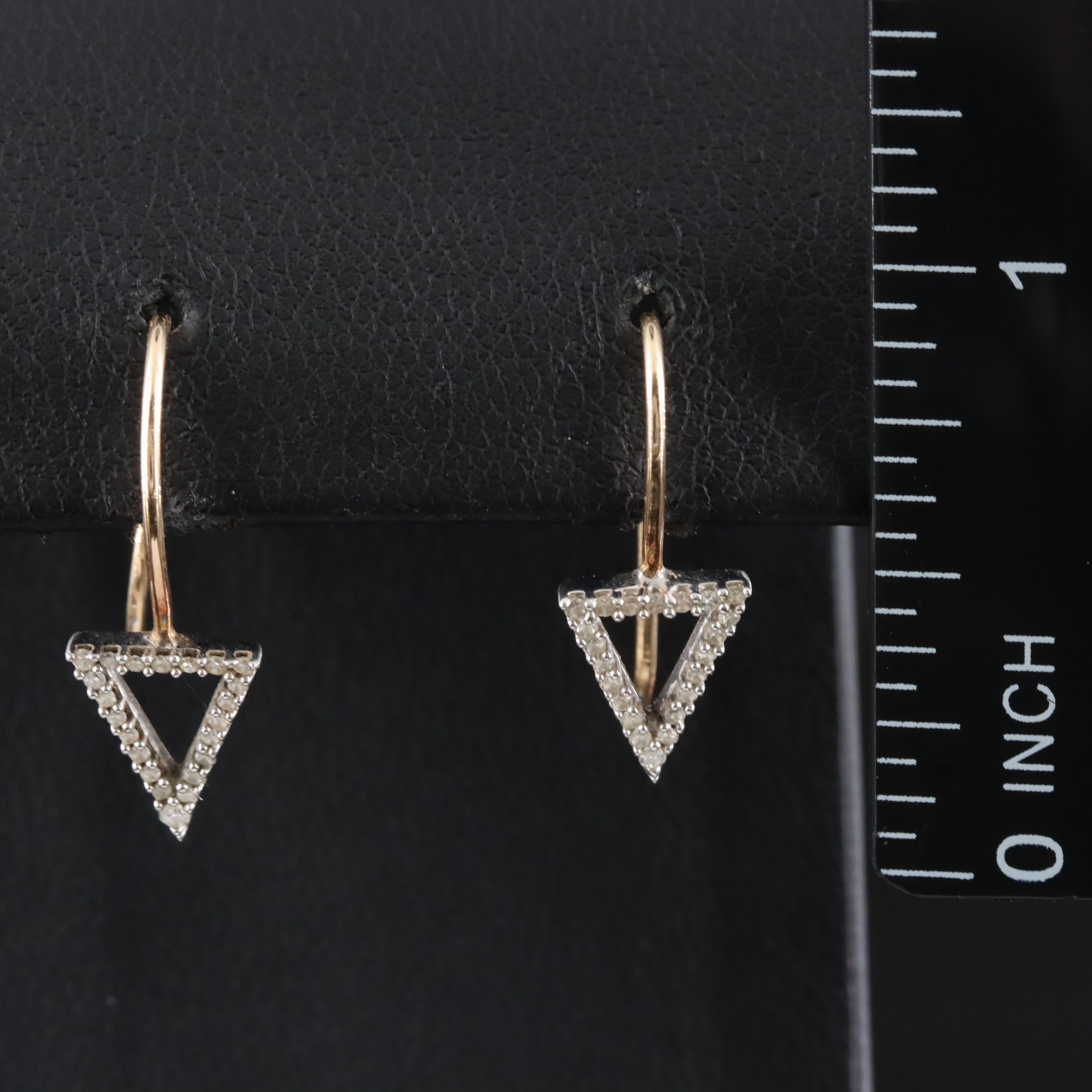 Sterling and 14K 0.24 CTW Diamond Geometric Earrings