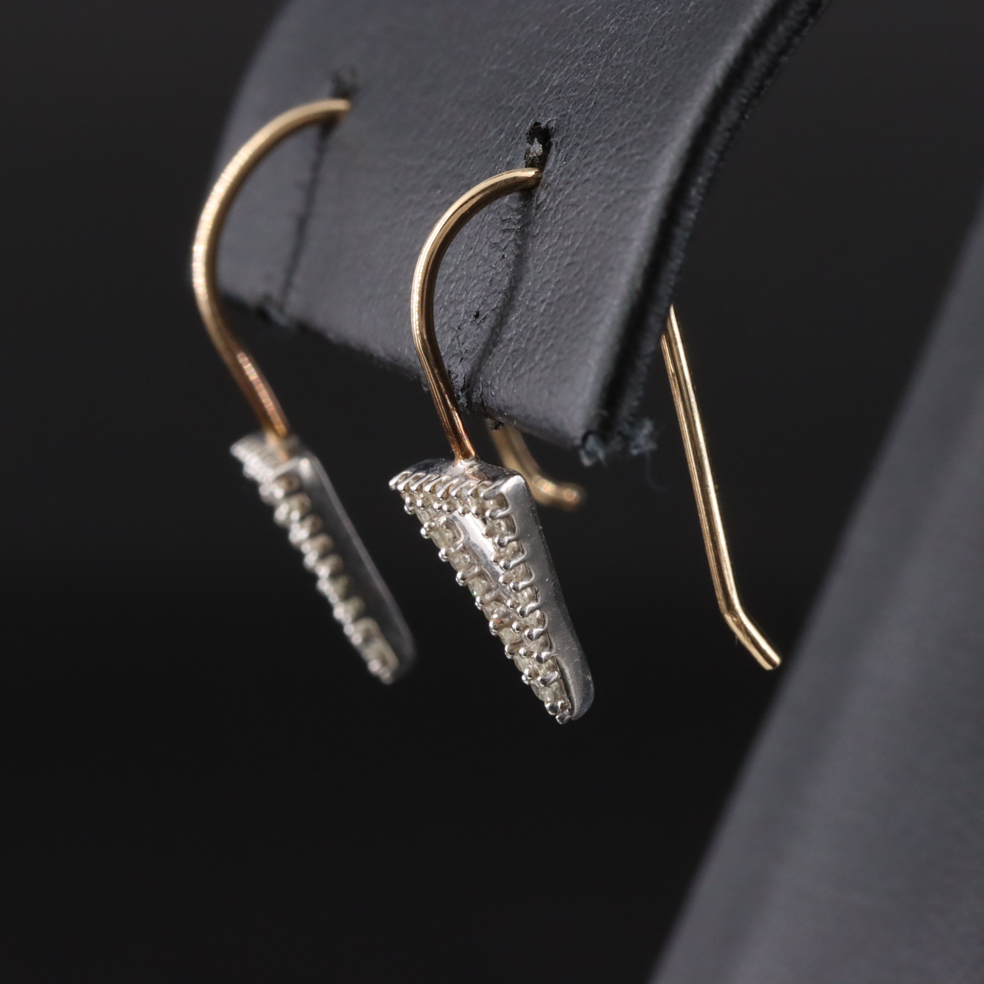 Sterling and 14K 0.24 CTW Diamond Geometric Earrings
