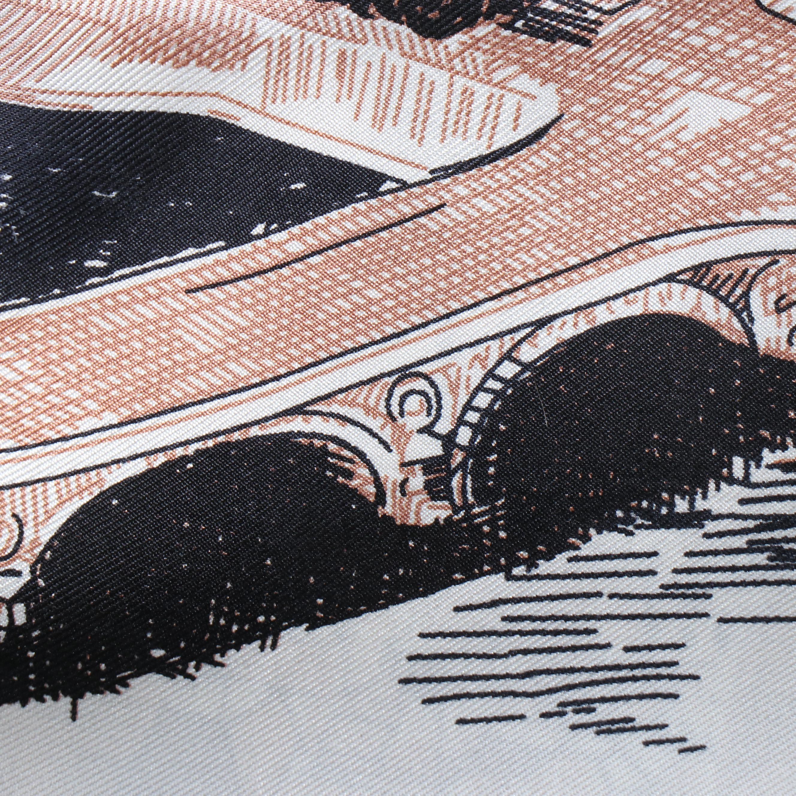 Hermès "Regarde Paris" Turquoise Silk Twill Scarf 90 in Box