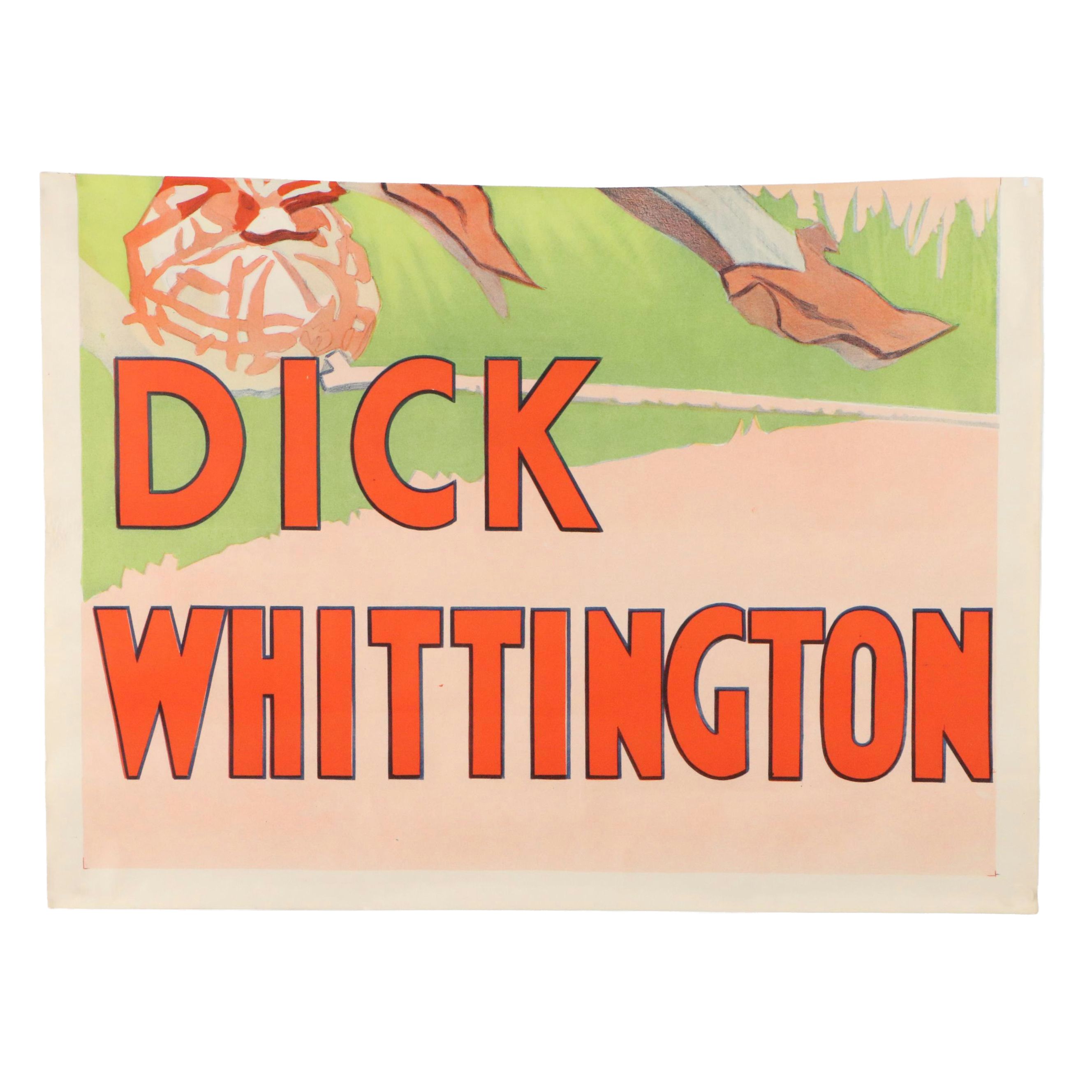 Partial Color Lithograph "Dick Whittington," 20th Century