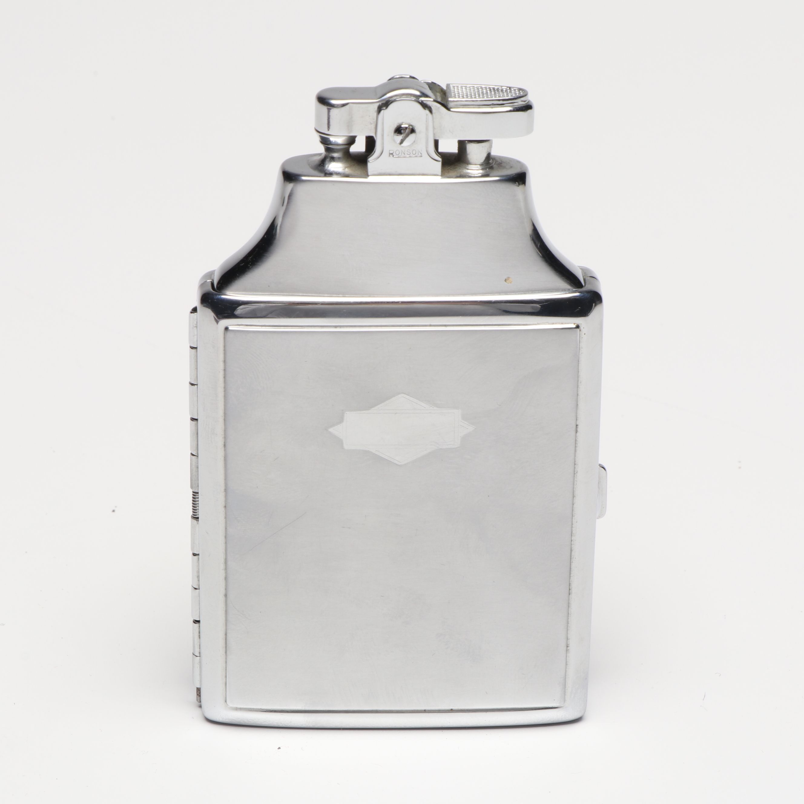 Ronson Metal Cigarette Case Lighter, Mid to Late 20th Century