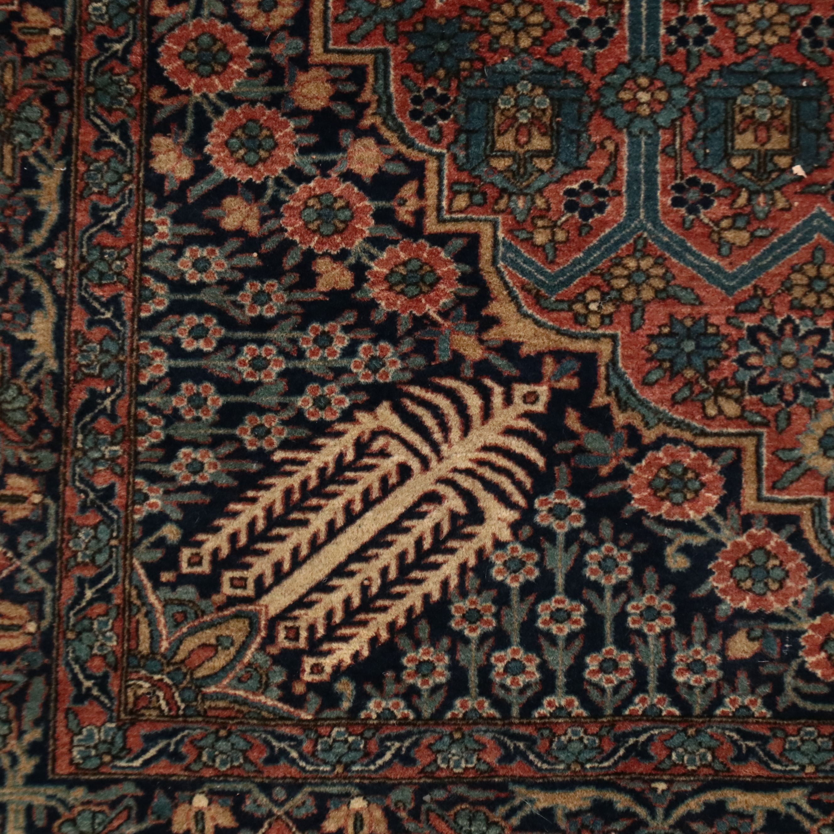 4'4 x 6'6 Hand-Knotted Persian Heriz Area Rug