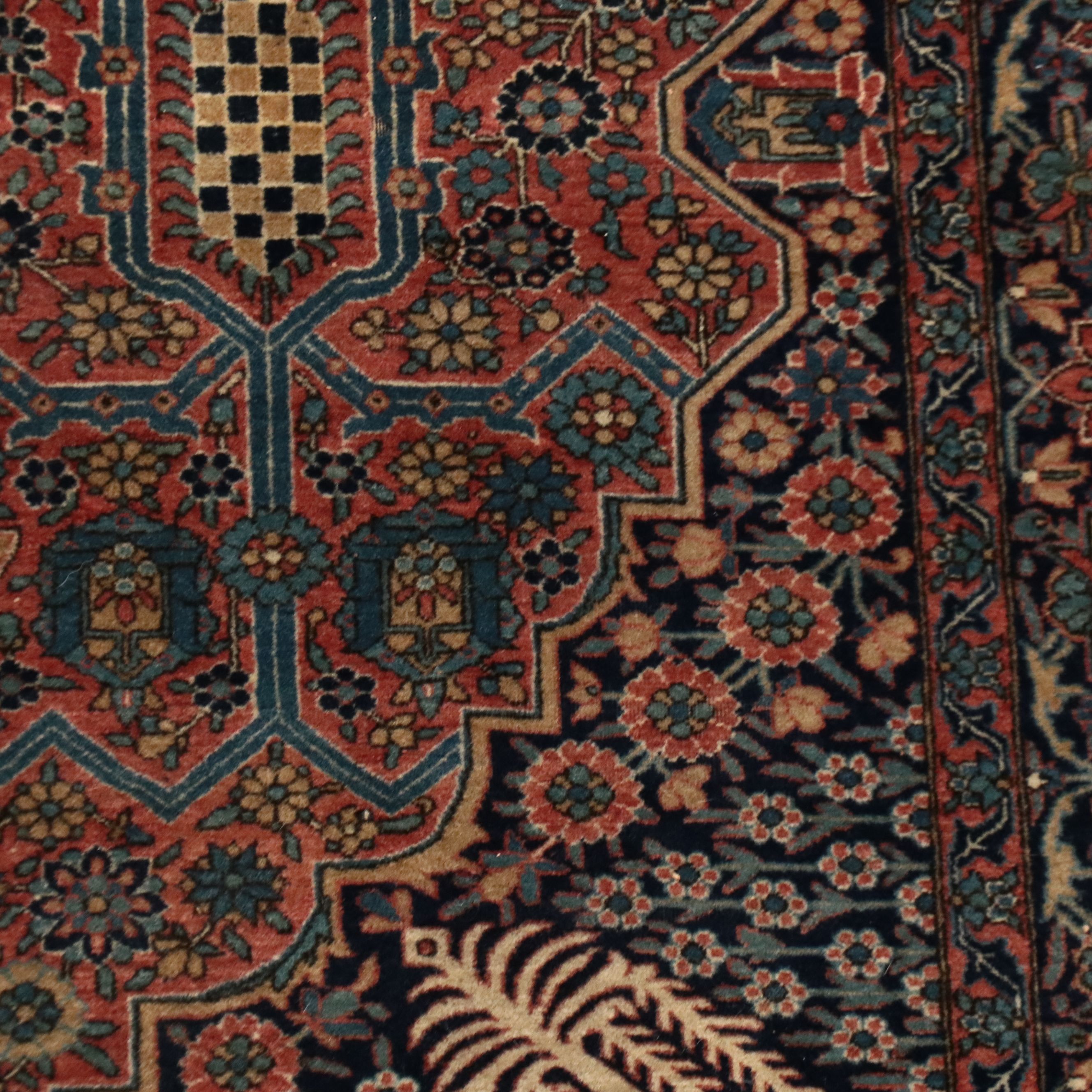 4'4 x 6'6 Hand-Knotted Persian Heriz Area Rug