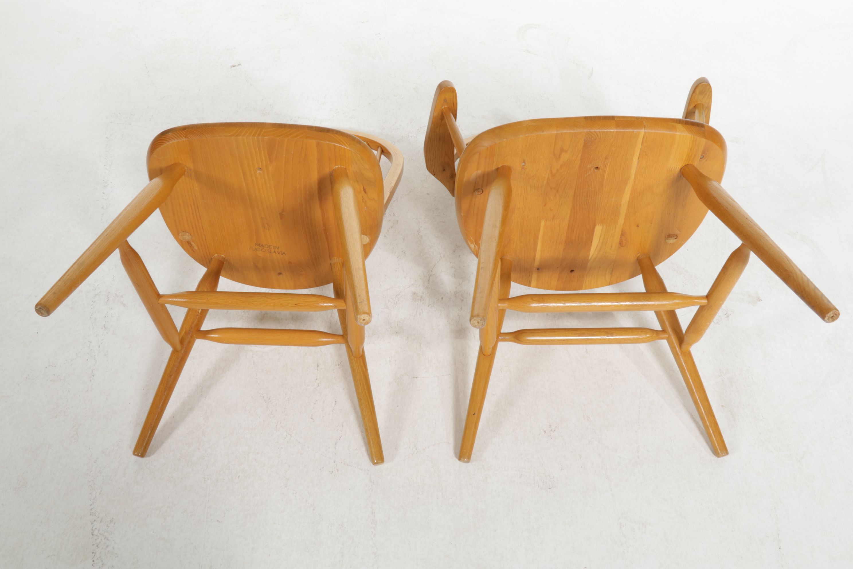 Six Yugoslavian Spindle-Back Windsor Style Dining Chairs