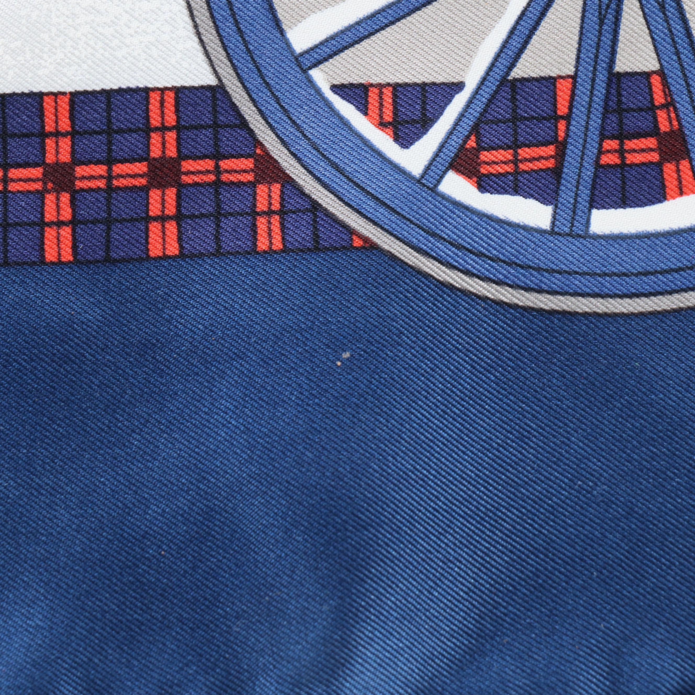 Hermès "L'Hiver en Poste" Scarf 90 in Silk Twill with Box