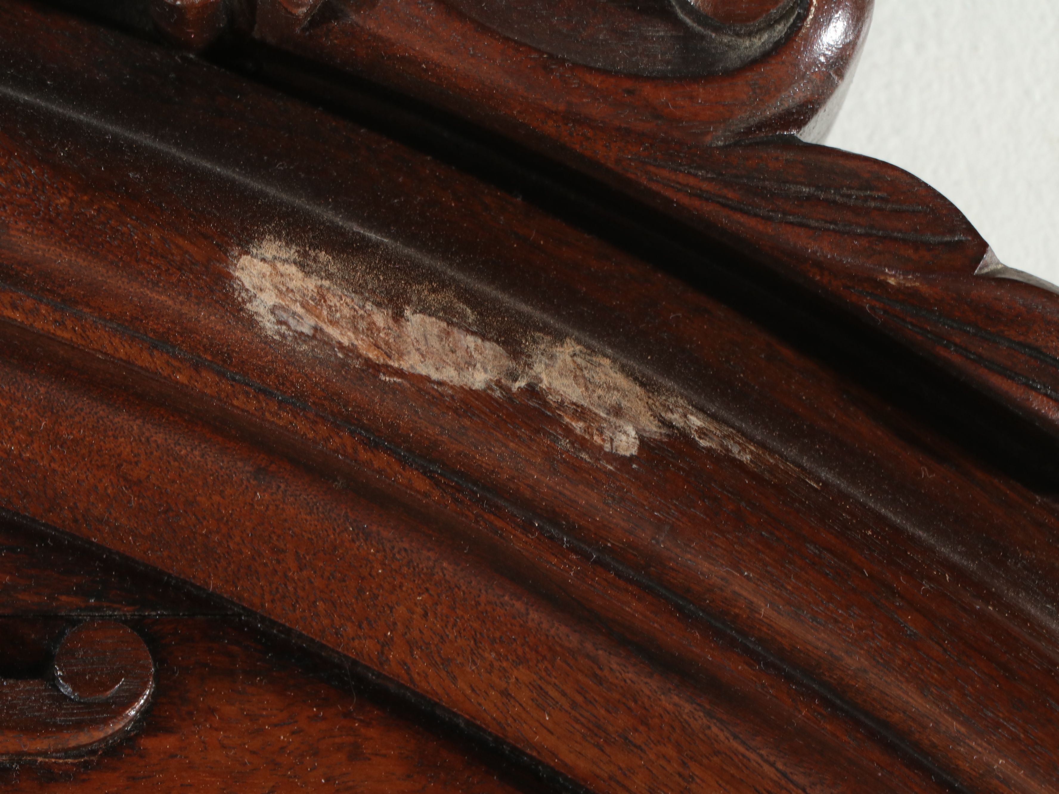 Victorian Eastlake Walnut and Burl Wood Queen Size Bed Frame