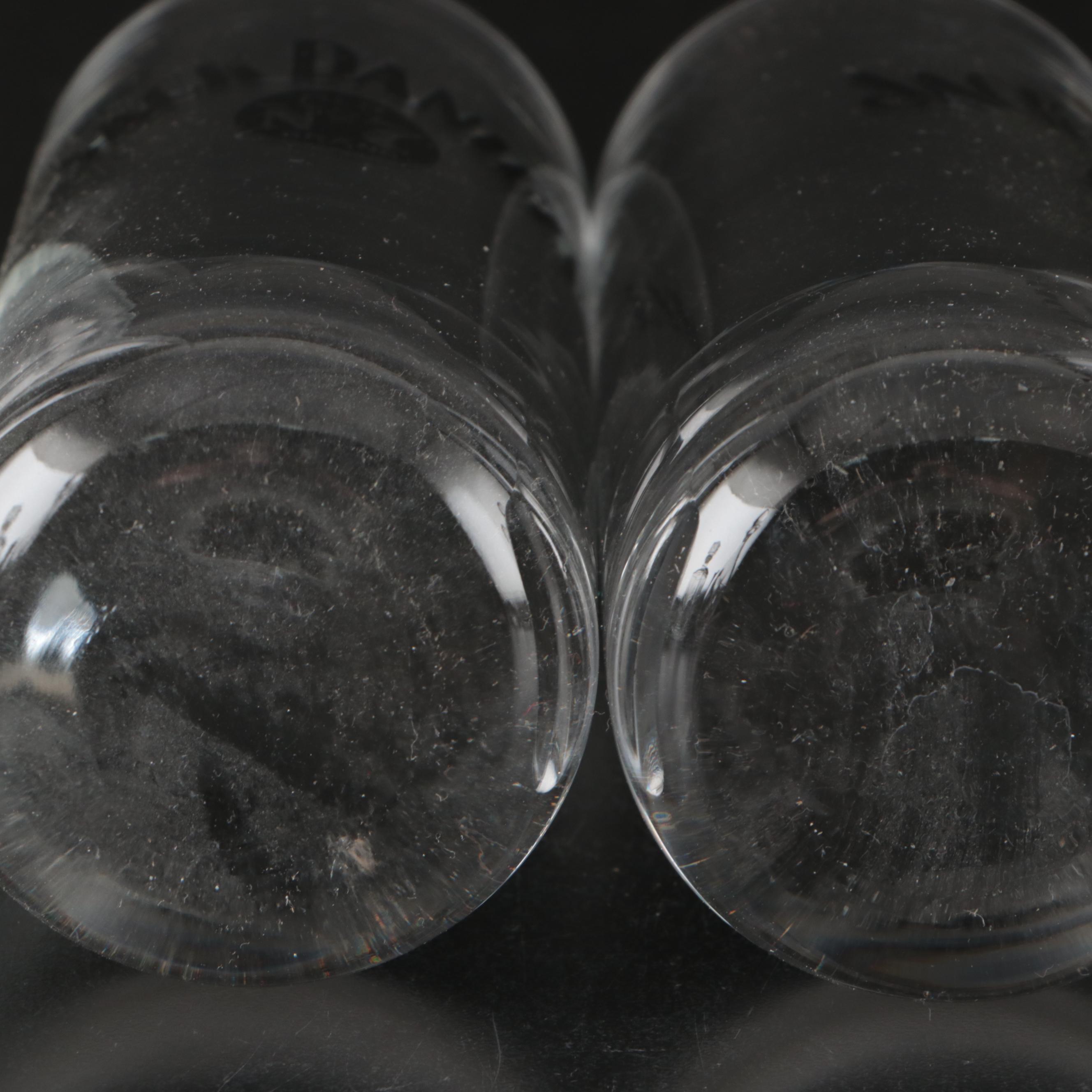 Jack Daniels Glass Whiskey Bottle with Other Glassware and Bar Accessories